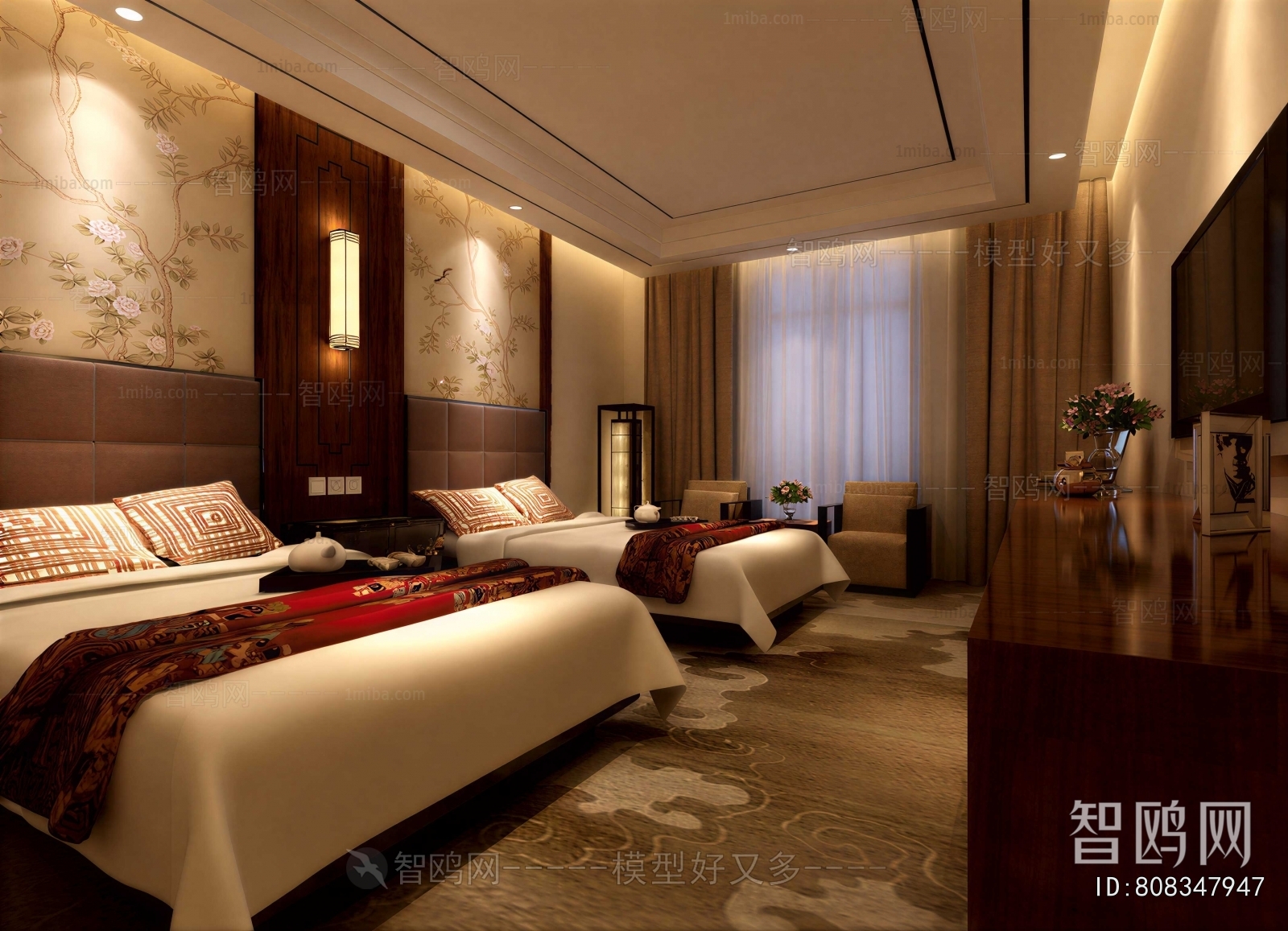 New Chinese Style Bedroom