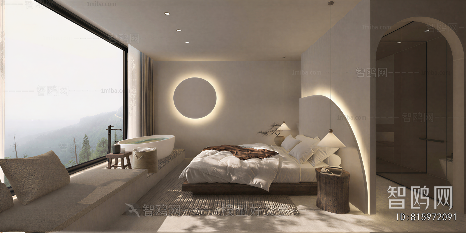 Wabi-sabi Style Guest Room