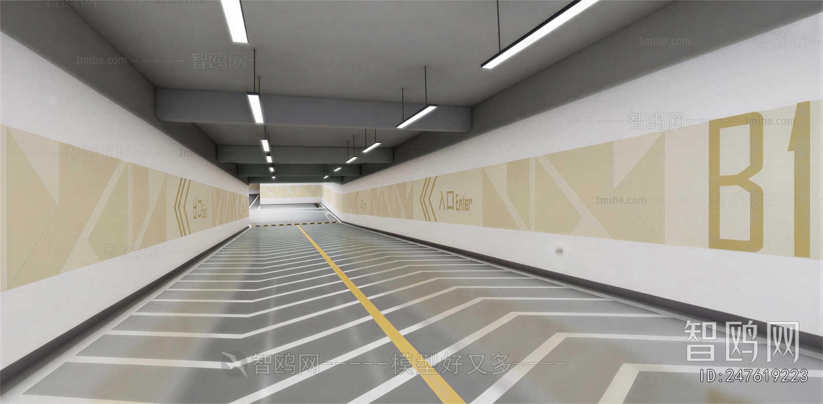 Modern Underground Parking Lot