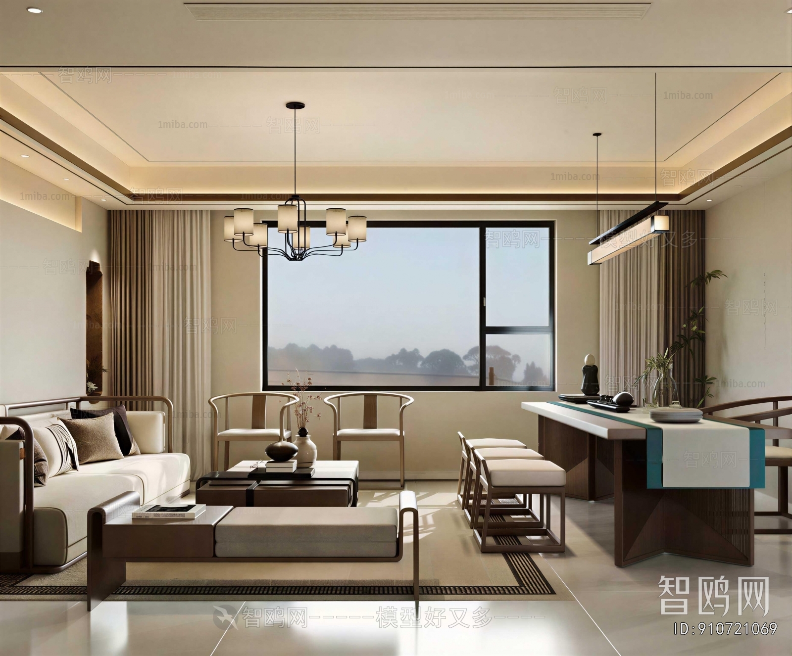 New Chinese Style A Living Room