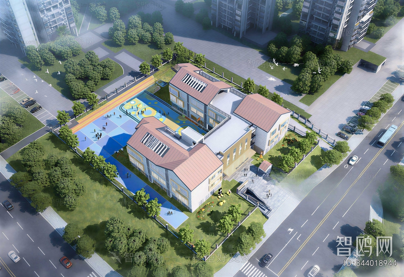 Modern Architectural Bird's-eye View Planning