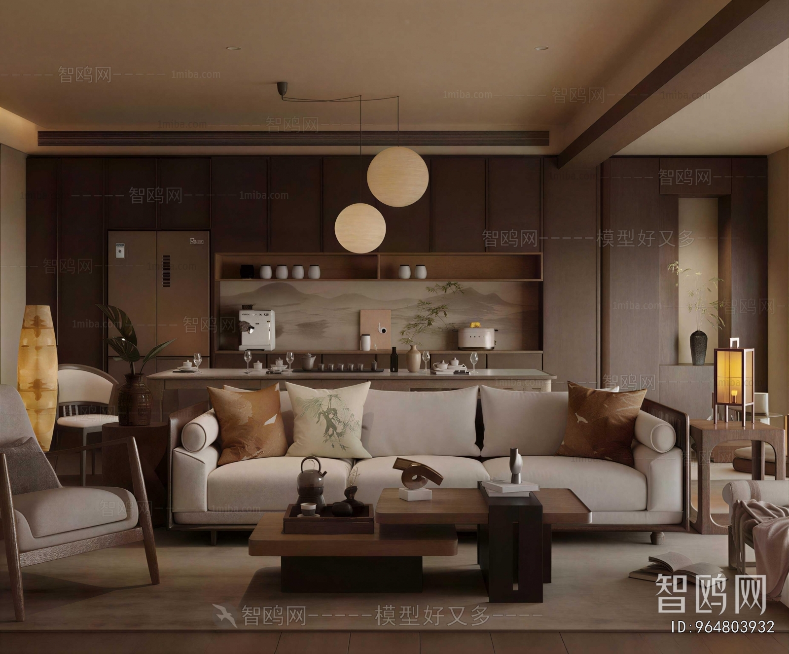 New Chinese Style A Living Room