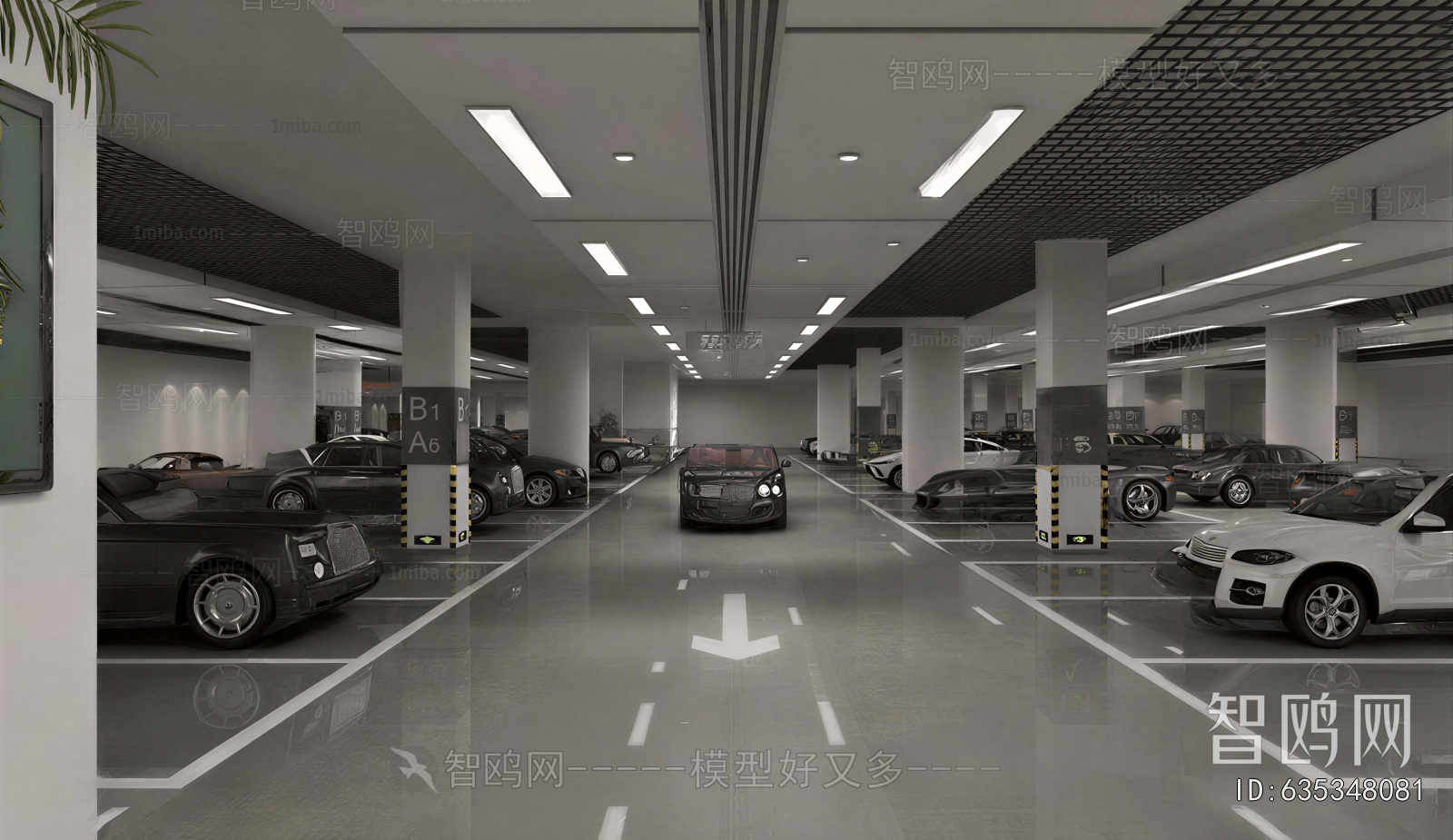 Modern Underground Parking Lot