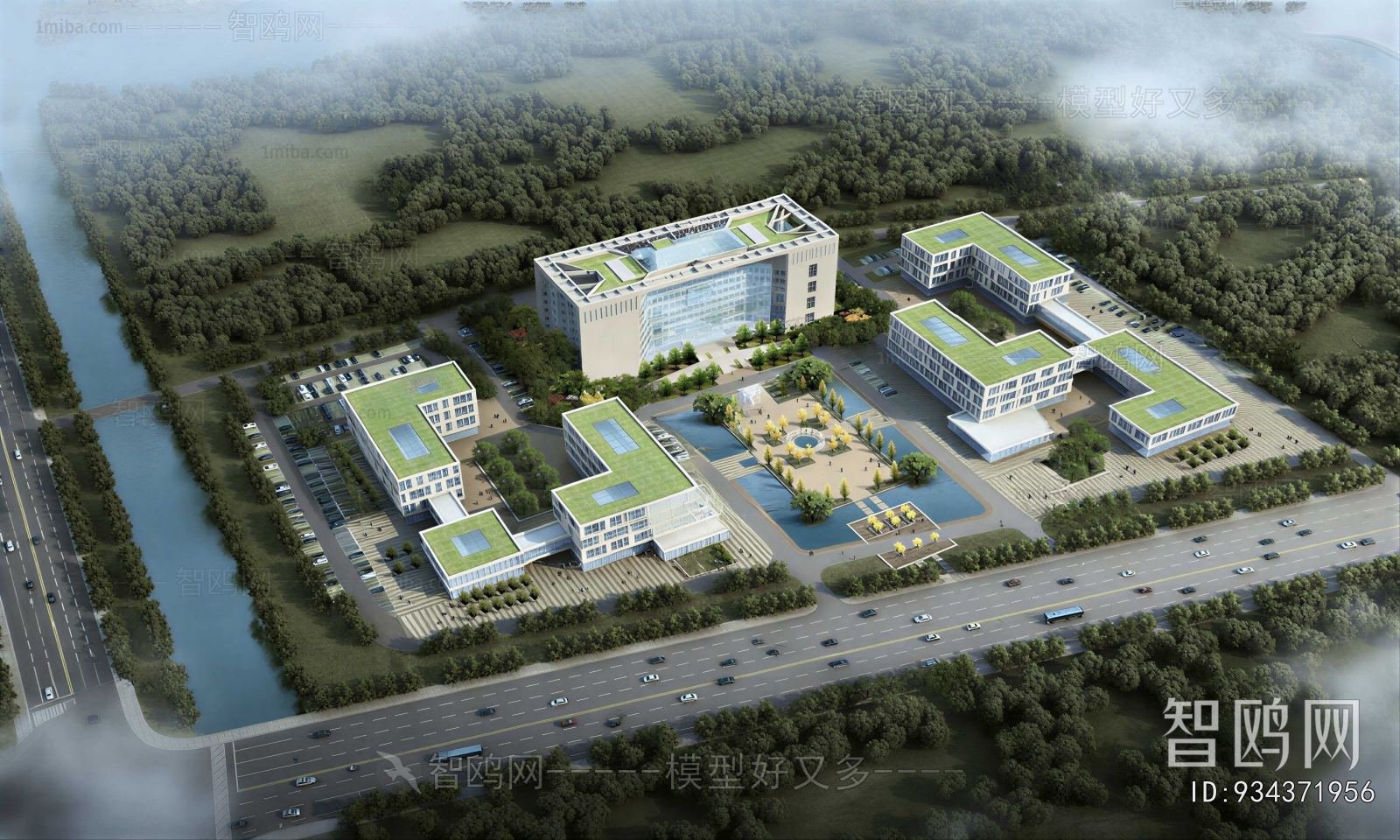 Modern Architectural Bird's-eye View Planning