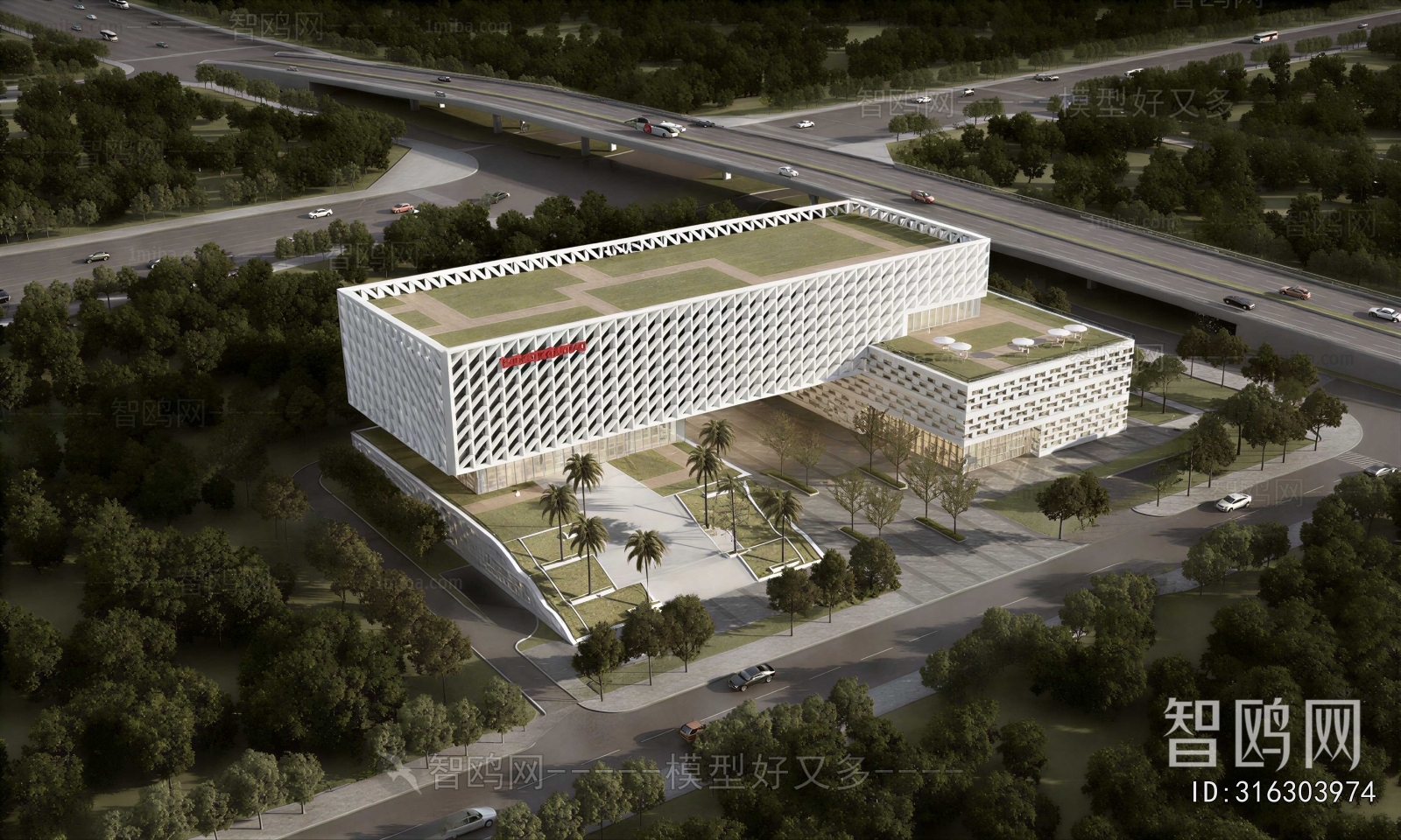 Modern Architectural Bird's-eye View Planning