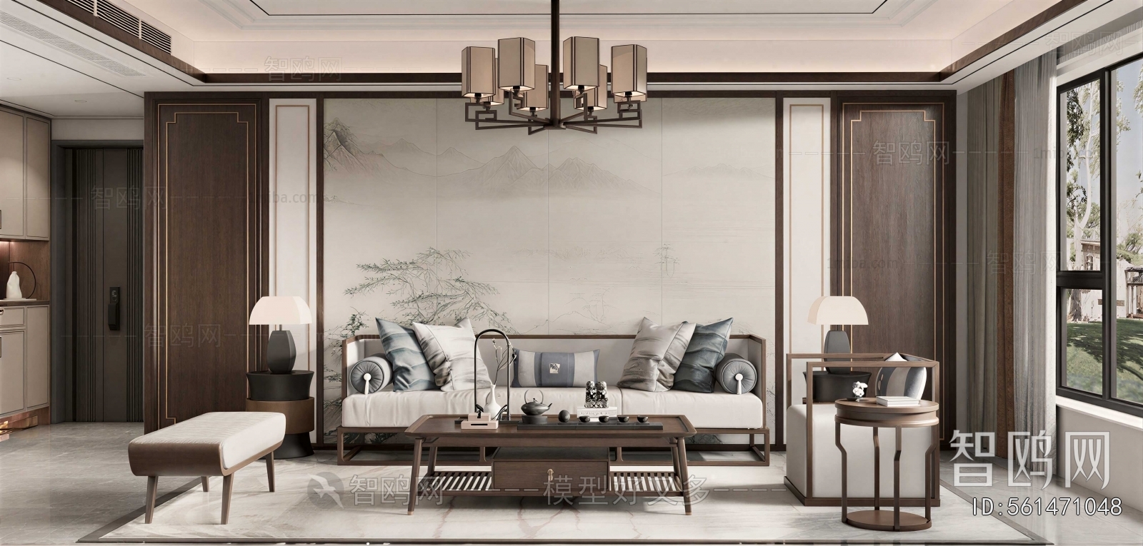 New Chinese Style A Living Room