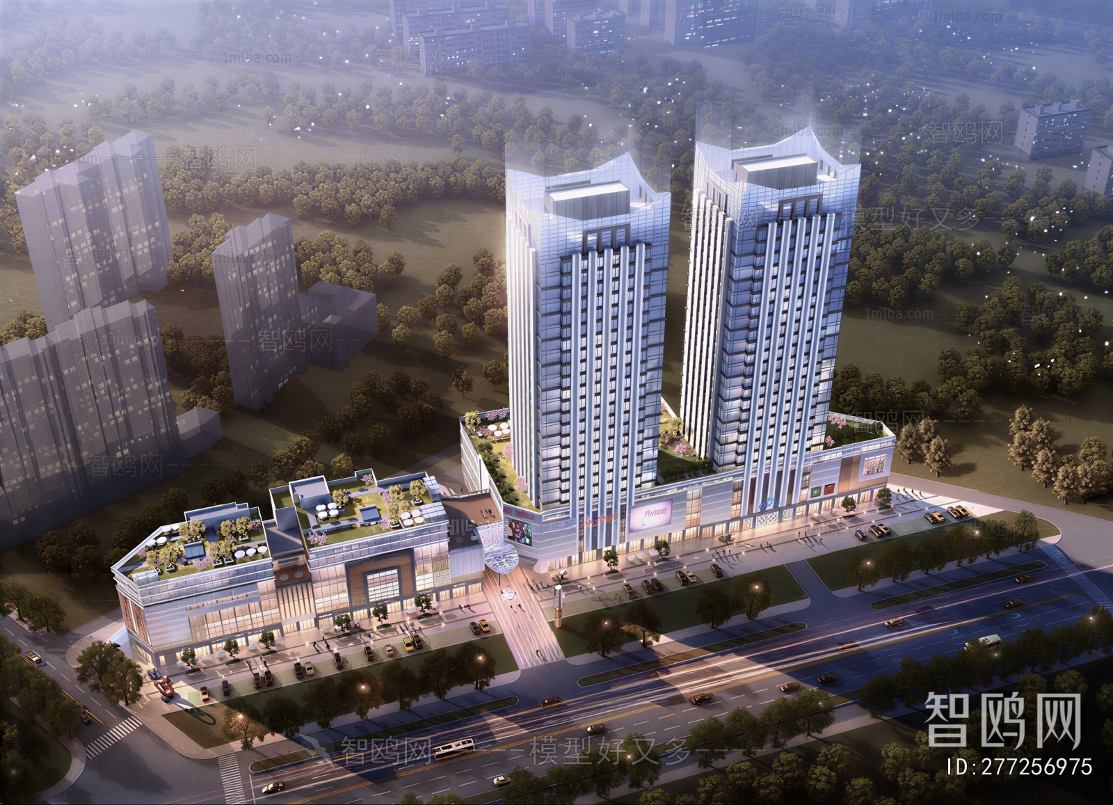 Modern Architectural Bird's-eye View Planning