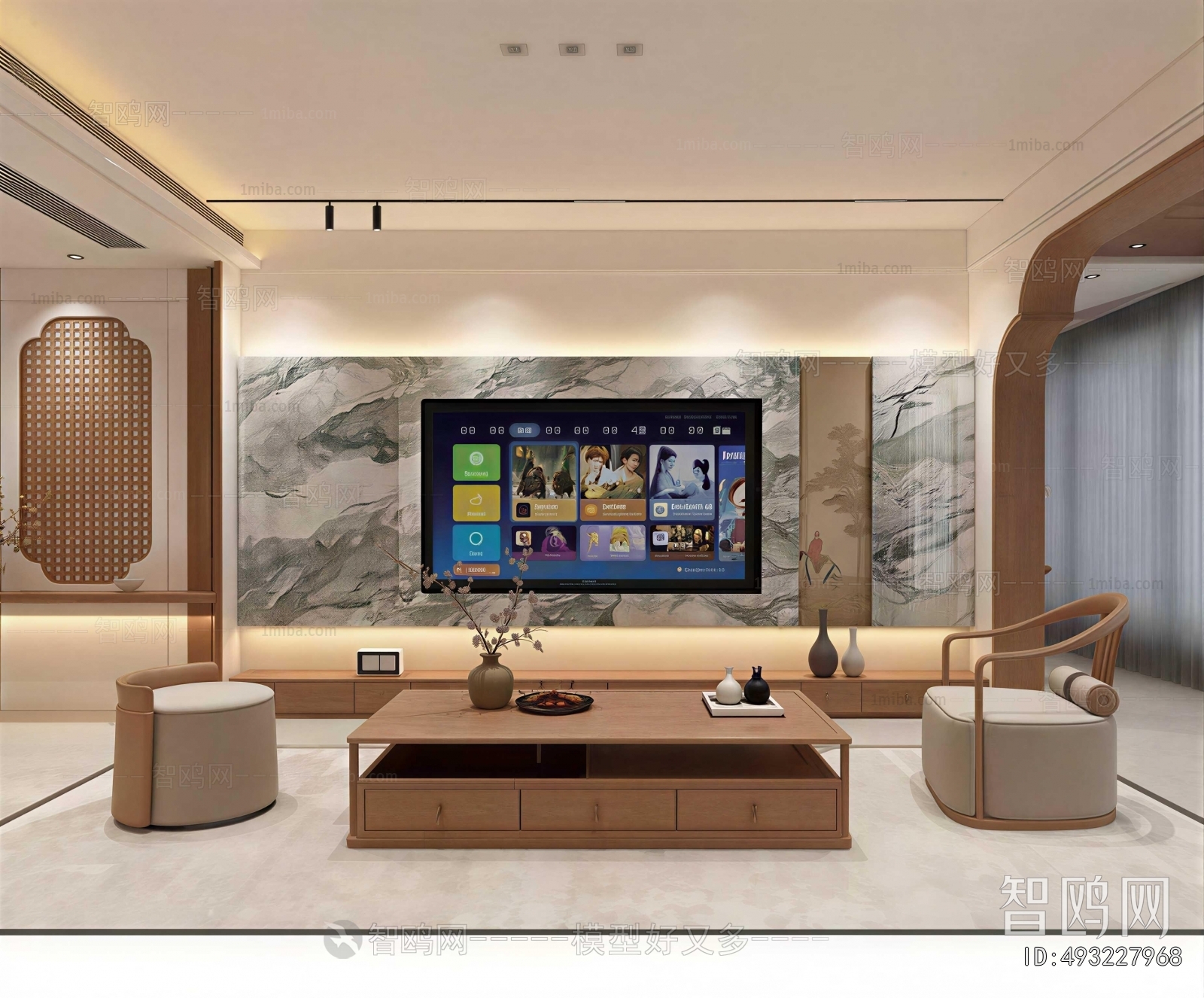 New Chinese Style A Living Room