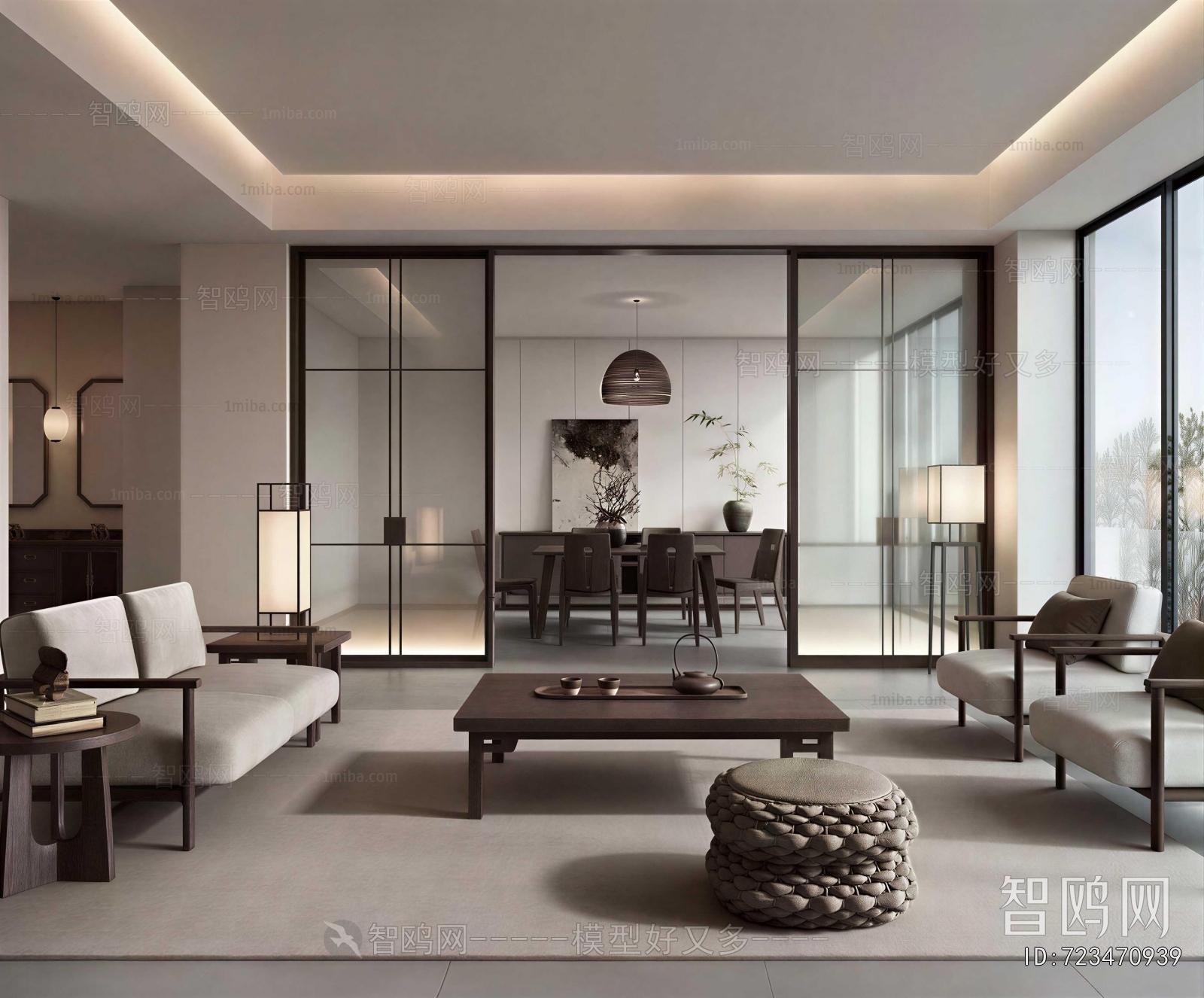 New Chinese Style A Living Room