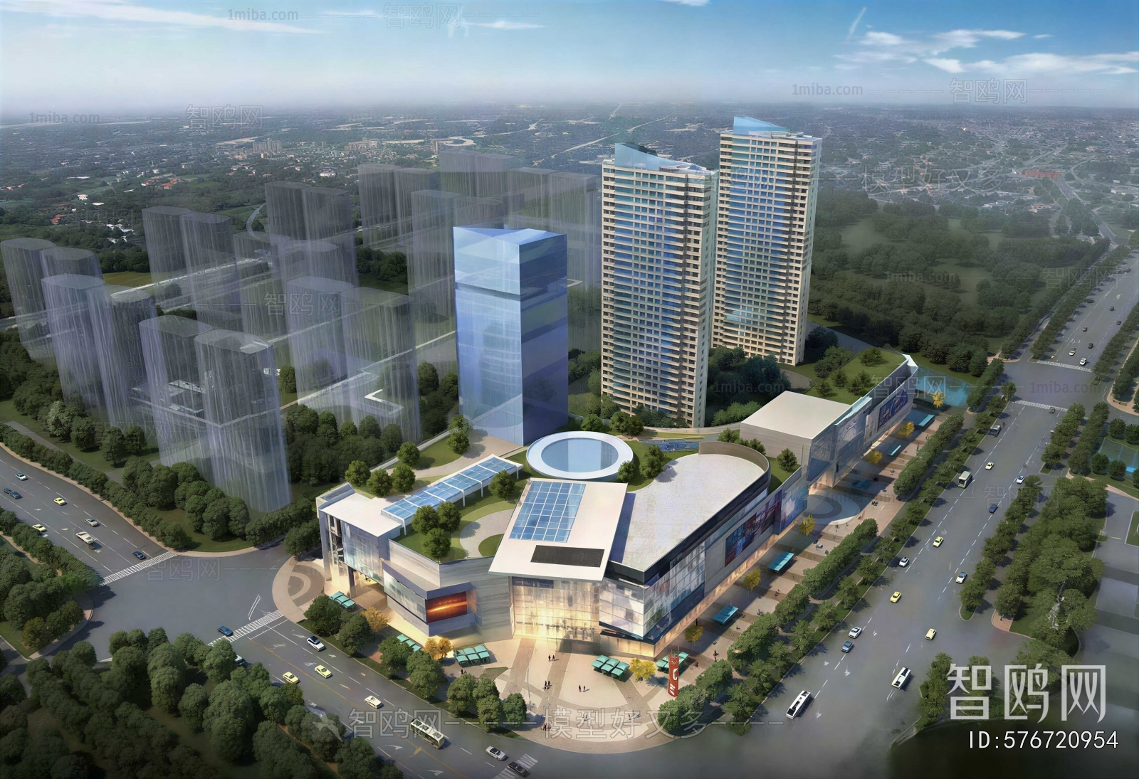 Modern Architectural Bird's-eye View Planning