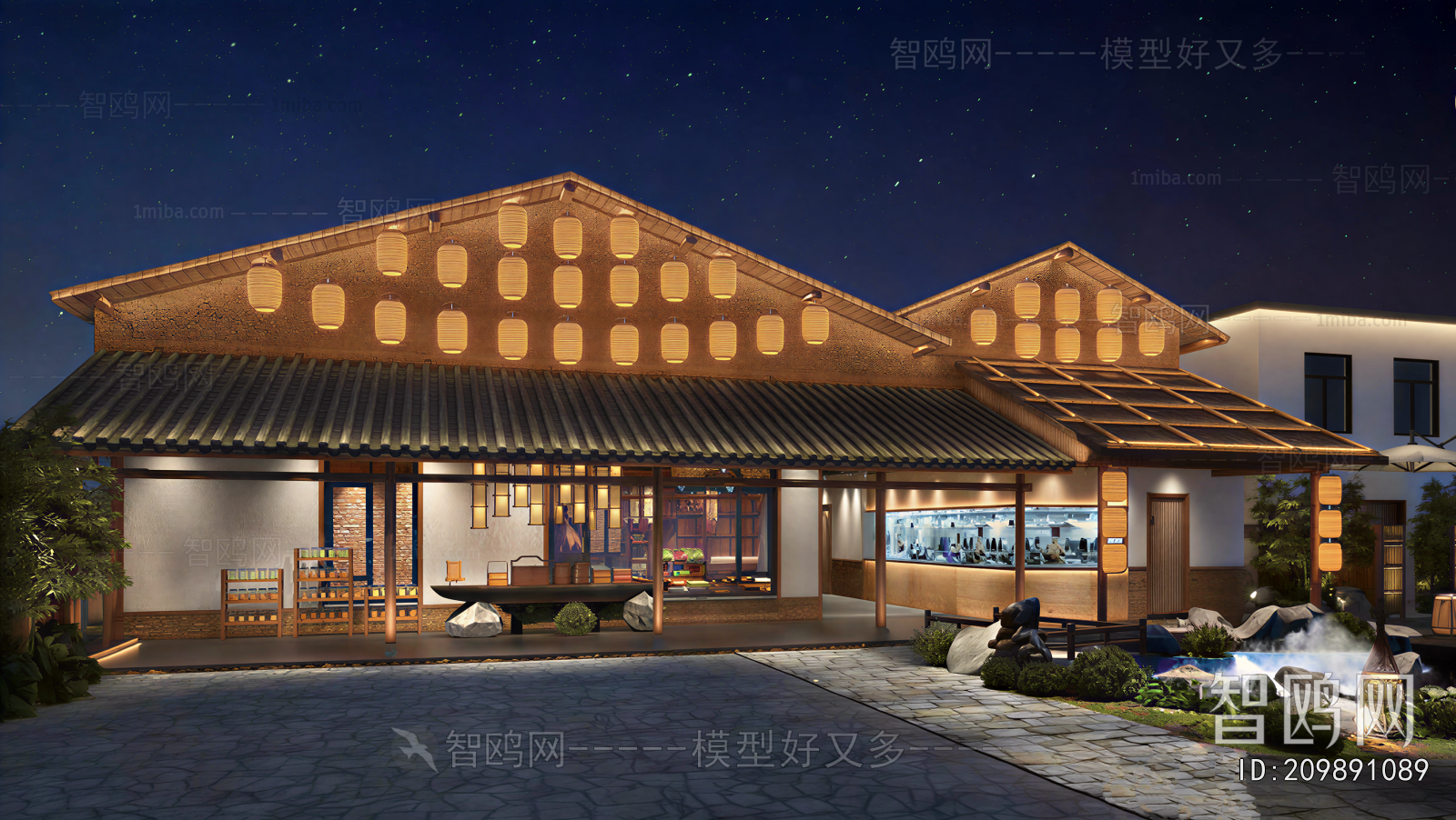 New Chinese Style Appearance Of Commercial Building