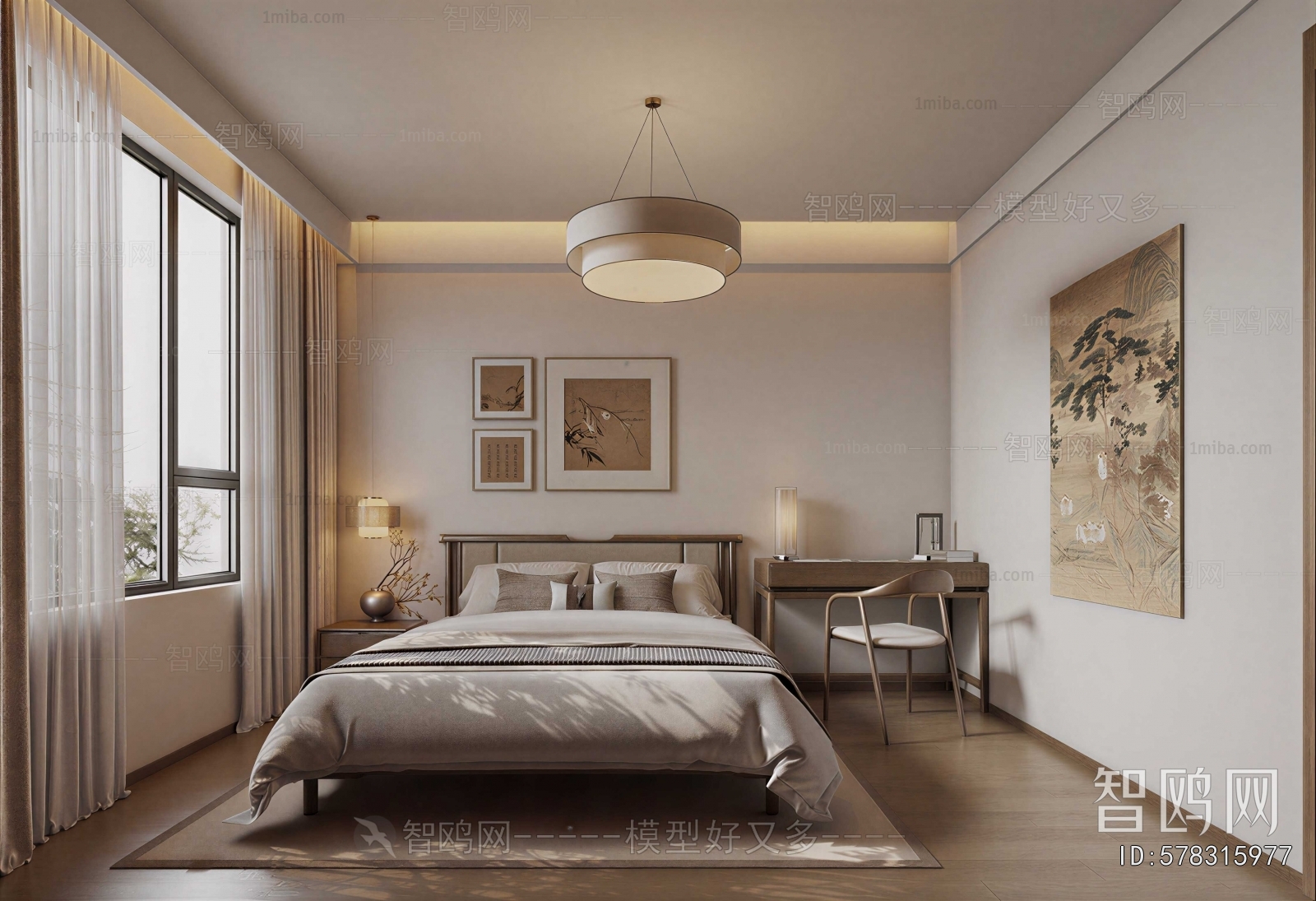 New Chinese Style Bedroom