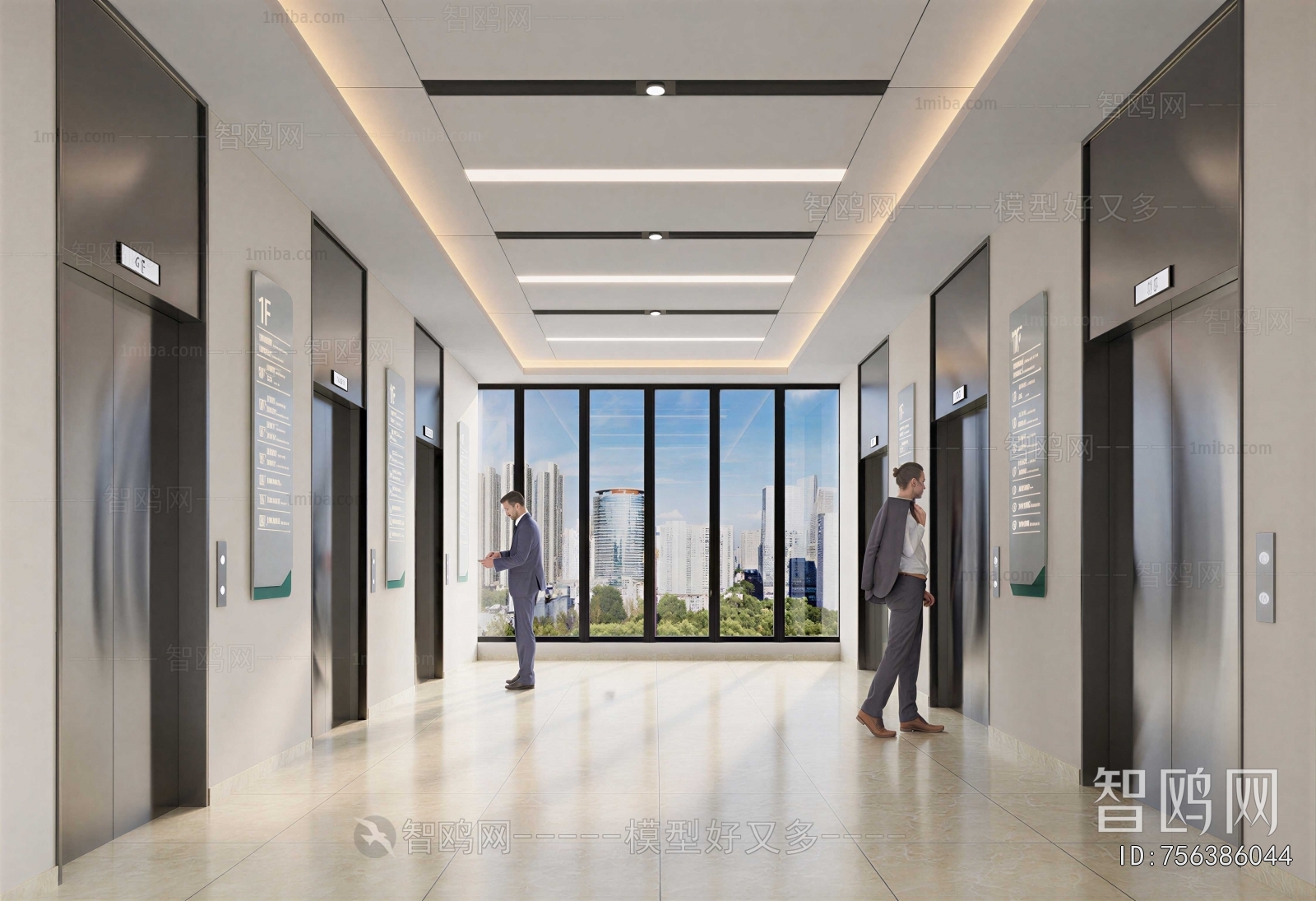 Modern Office Elevator Hall