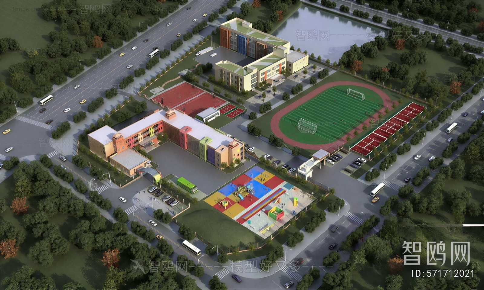 Modern Architectural Bird's-eye View Planning