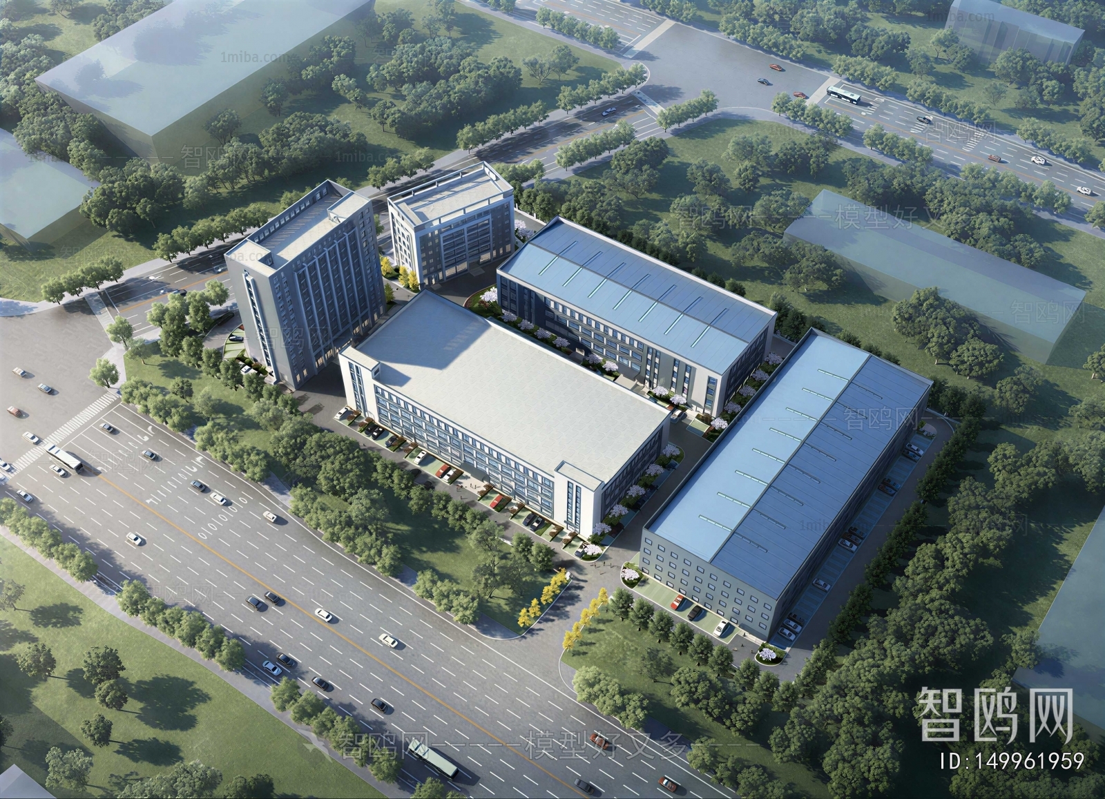 Modern Architectural Bird's-eye View Planning