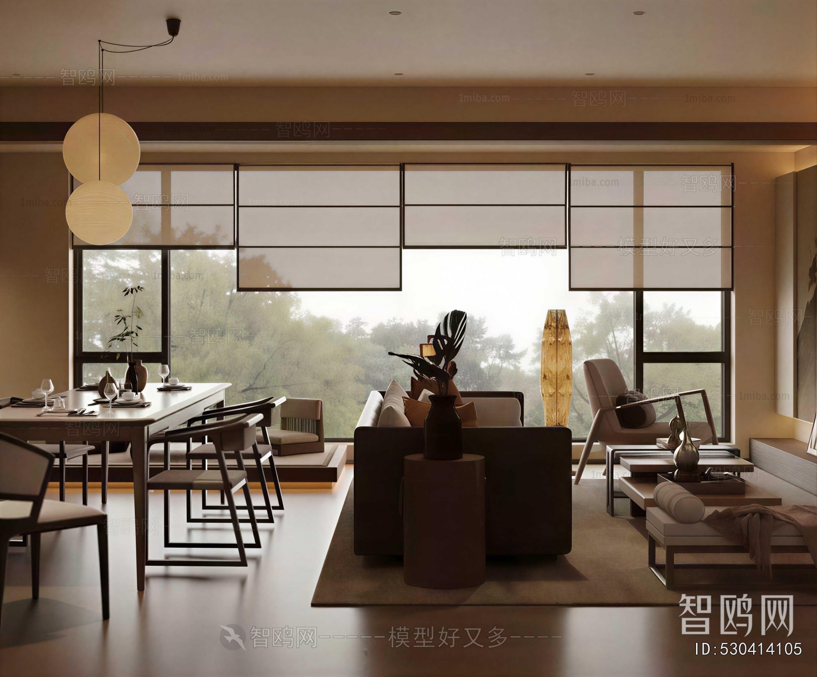 New Chinese Style A Living Room