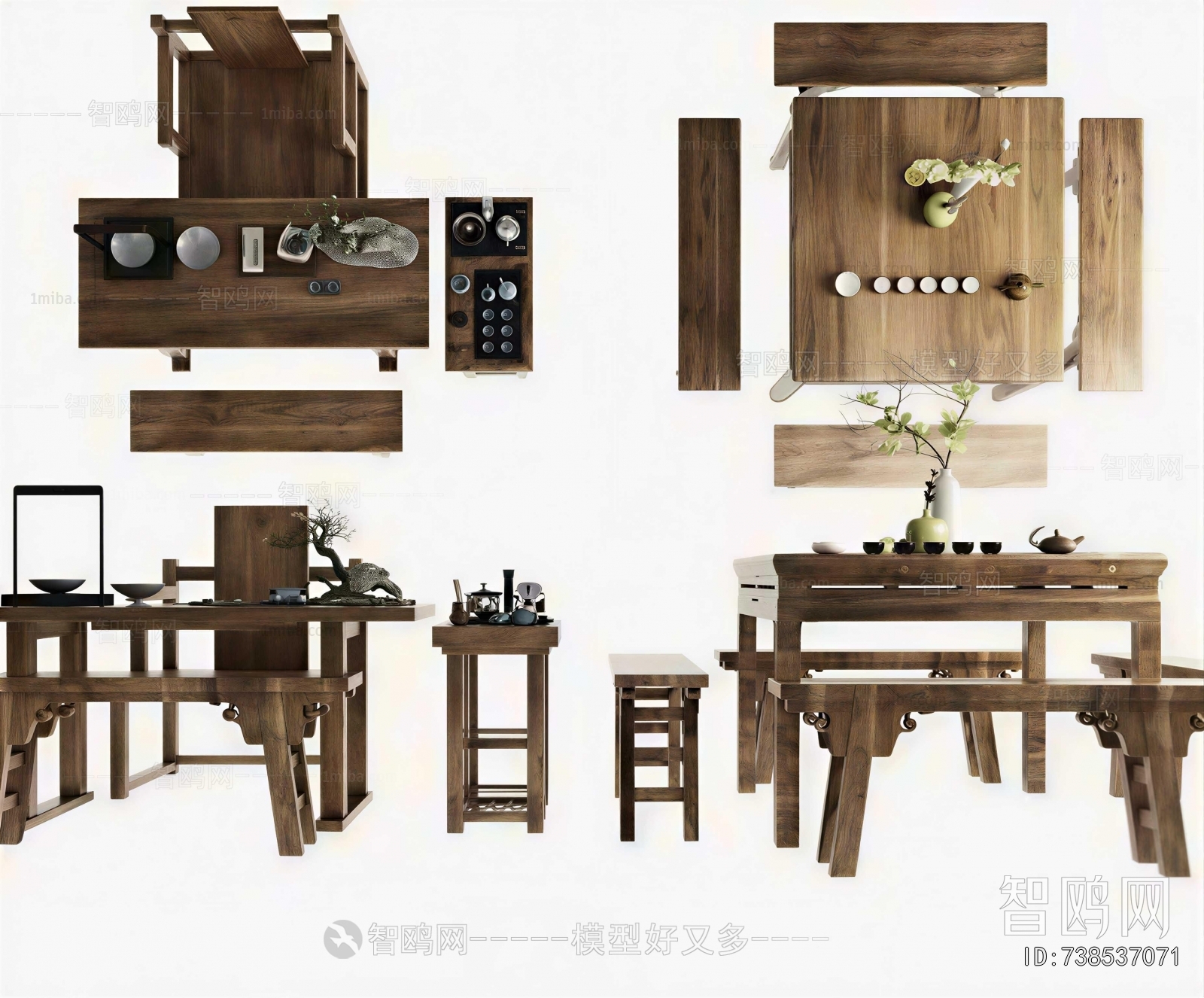 Chinese Style Tea Tables And Chairs