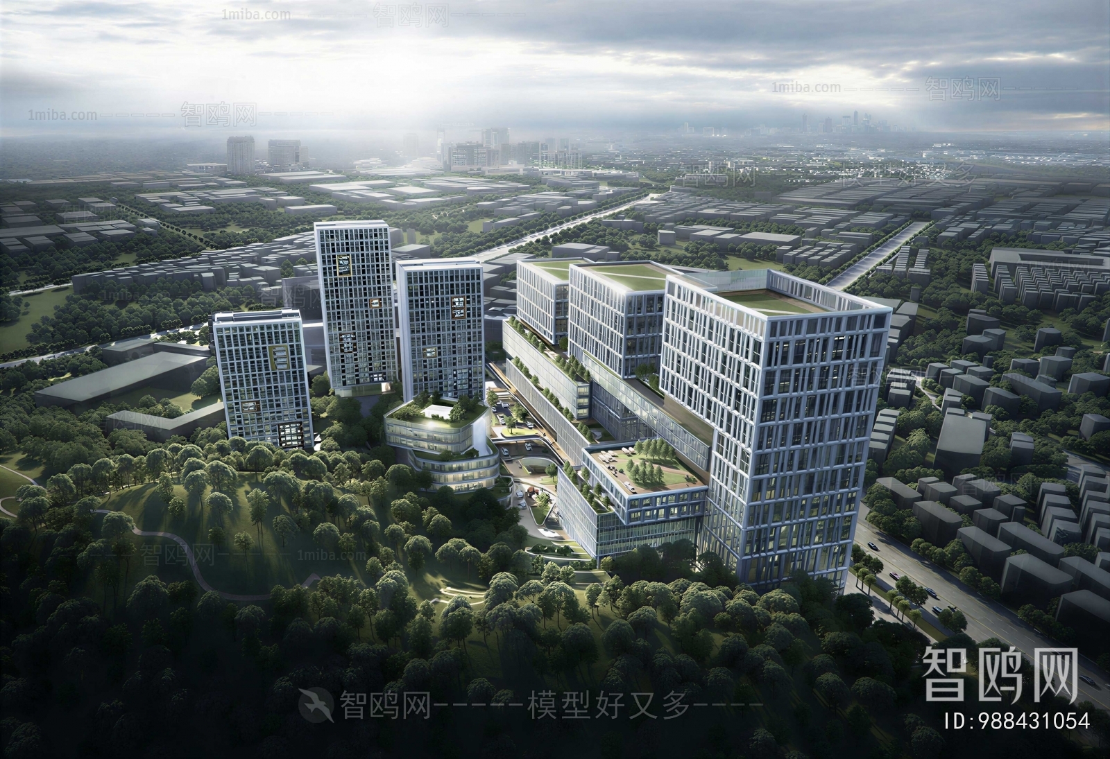 Modern Architectural Bird's-eye View Planning