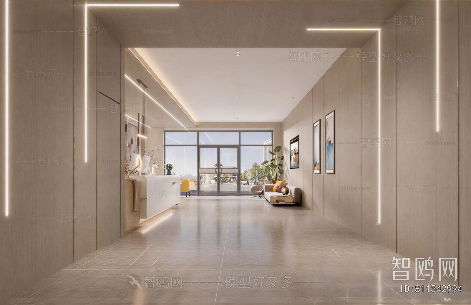 Modern Office Reception Desk