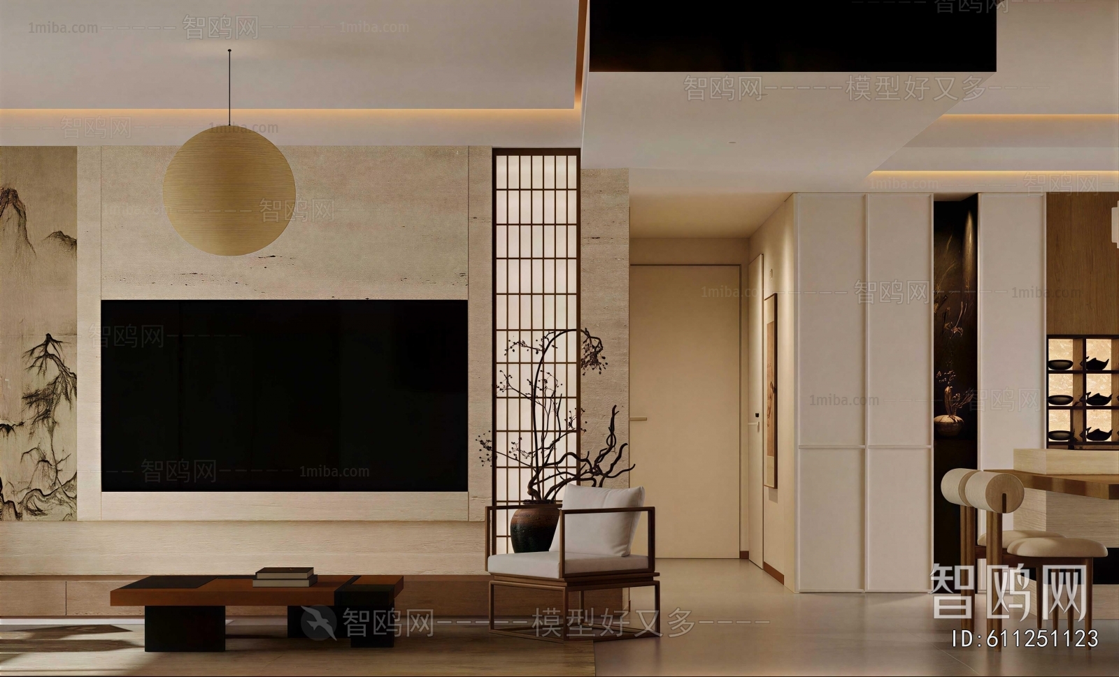 New Chinese Style A Living Room