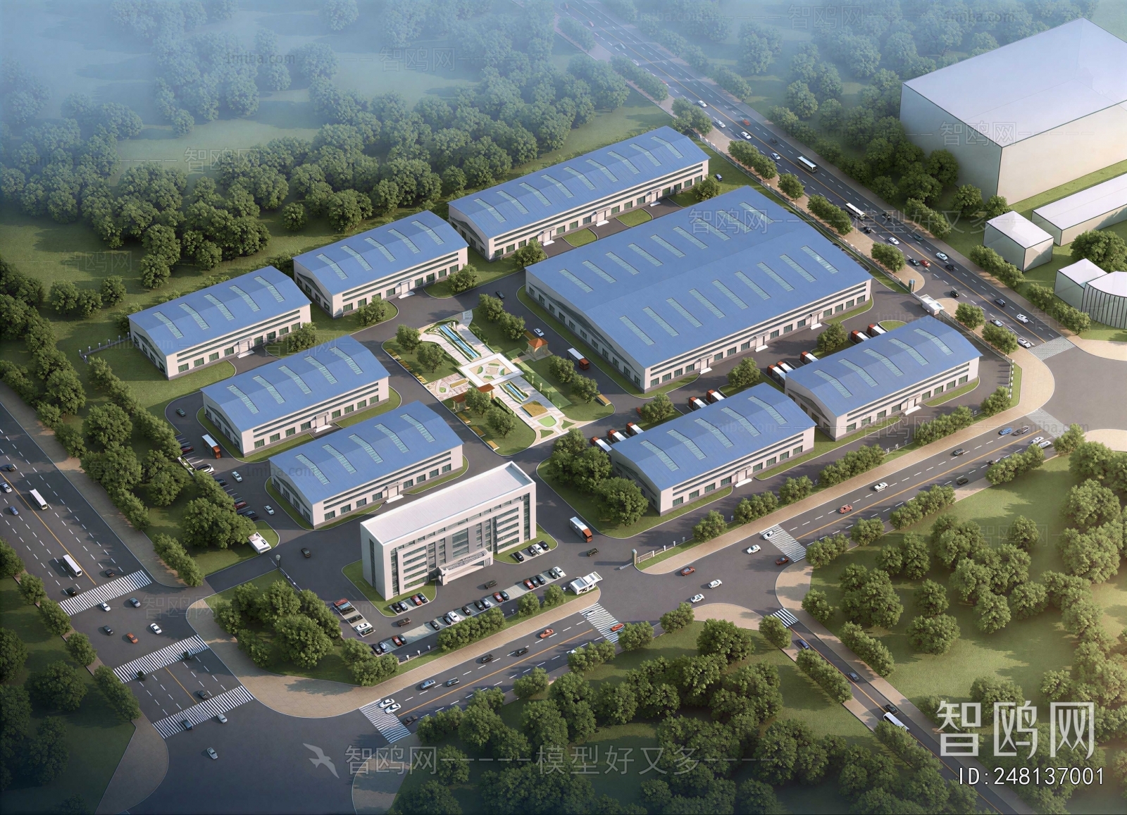 Modern Architectural Bird's-eye View Planning