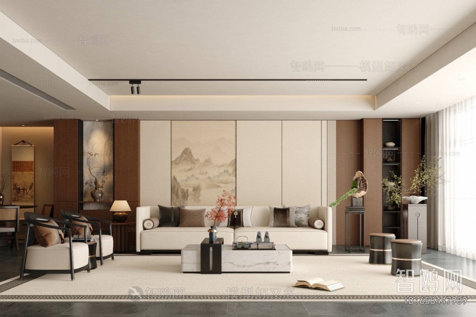 New Chinese Style A Living Room