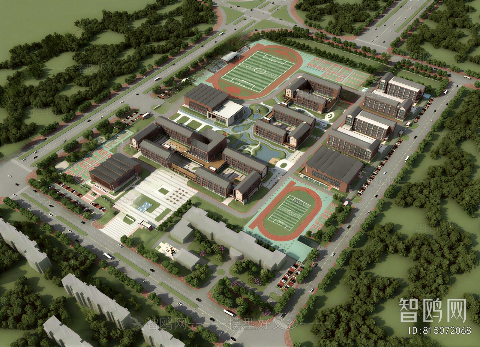 Modern Architectural Bird's-eye View Planning