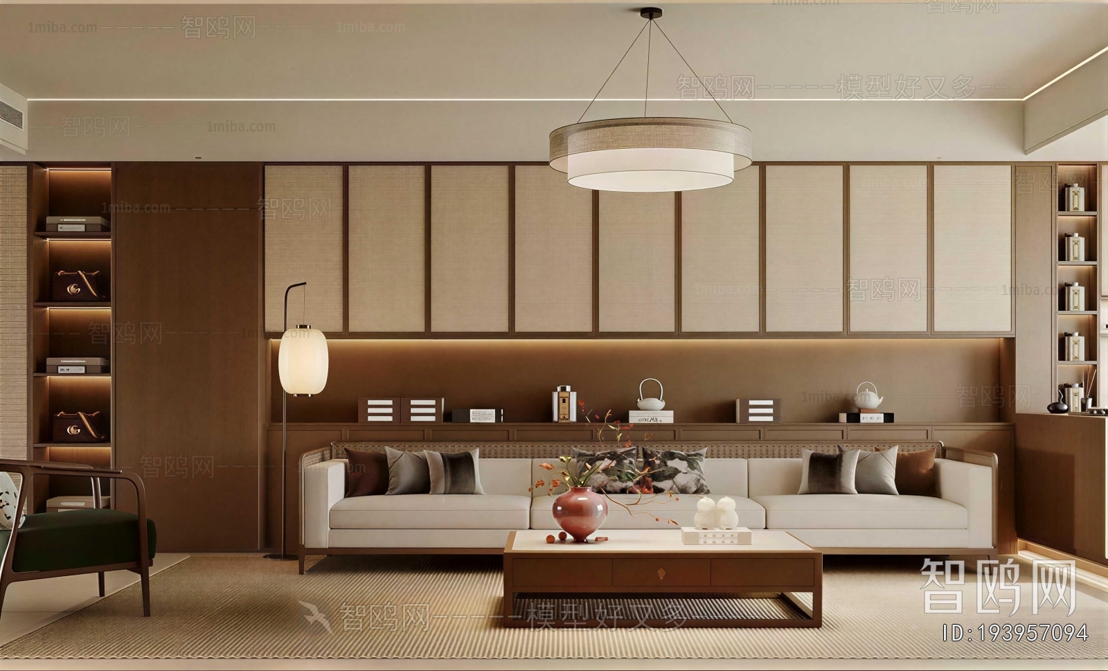 New Chinese Style A Living Room