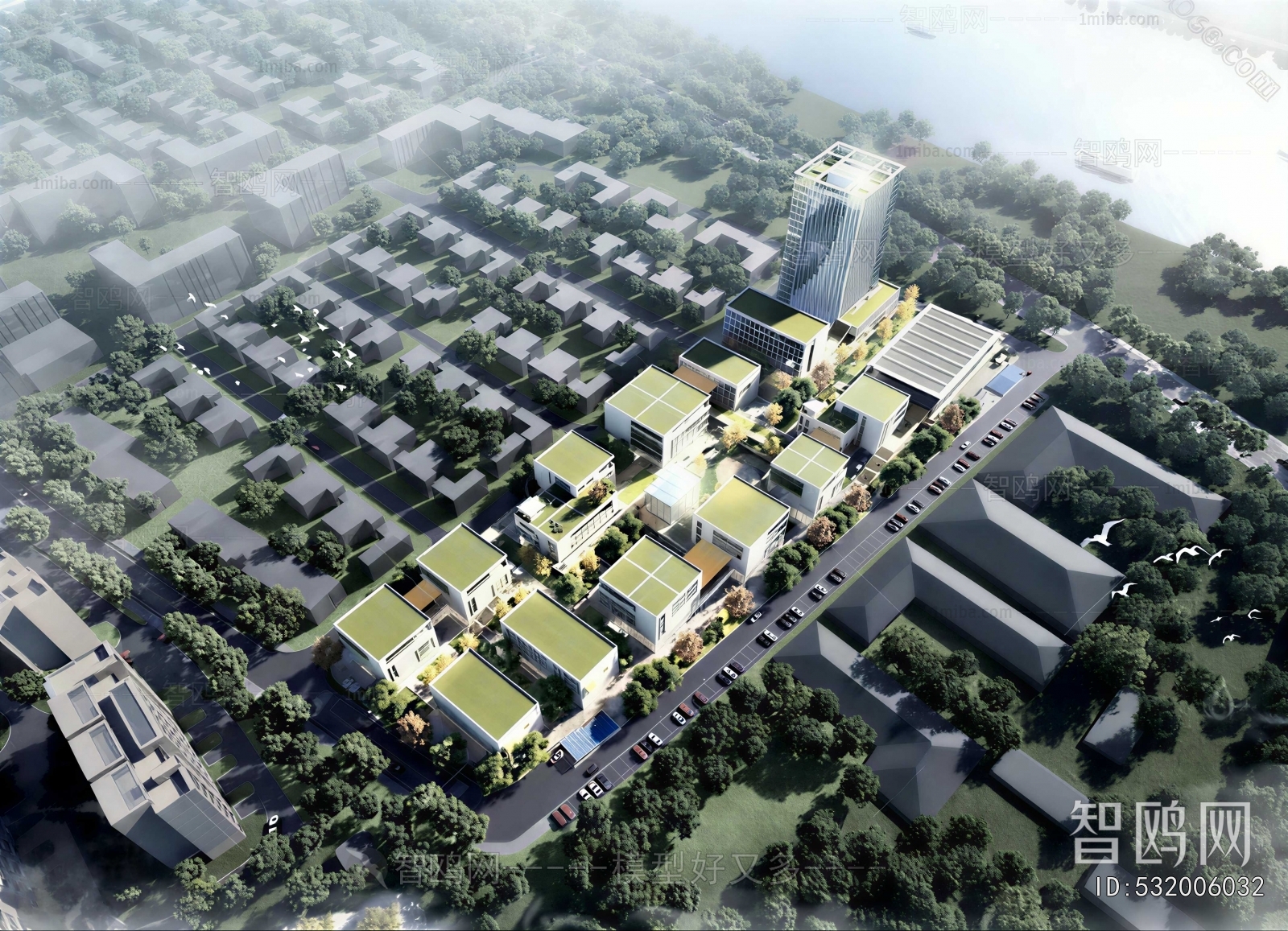 Modern Architectural Bird's-eye View Planning