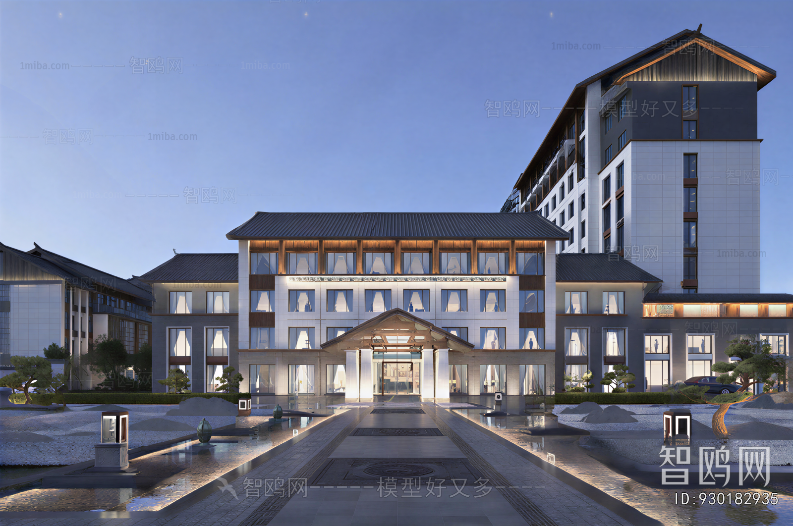 New Chinese Style Appearance Of Commercial Building