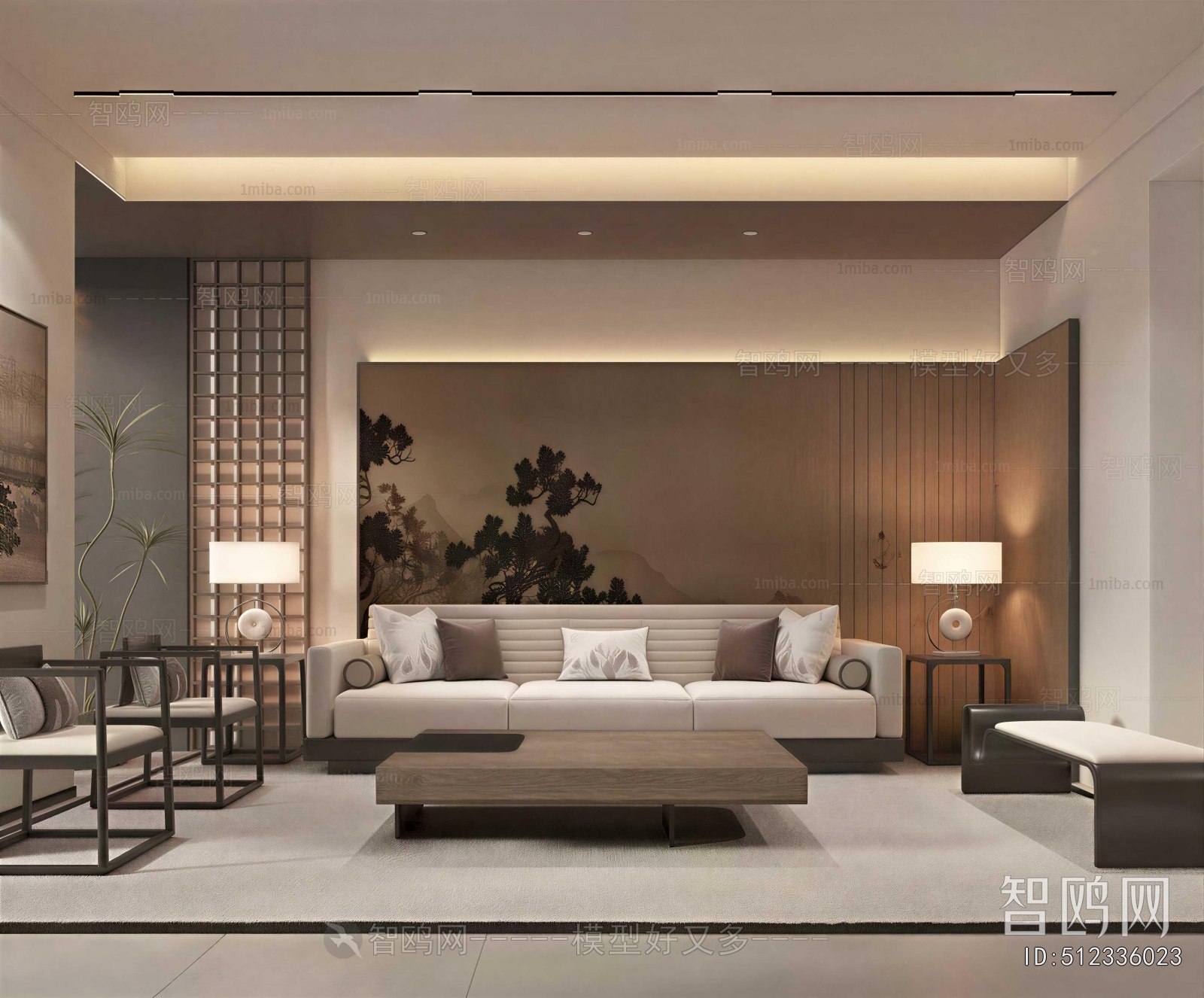 New Chinese Style A Living Room