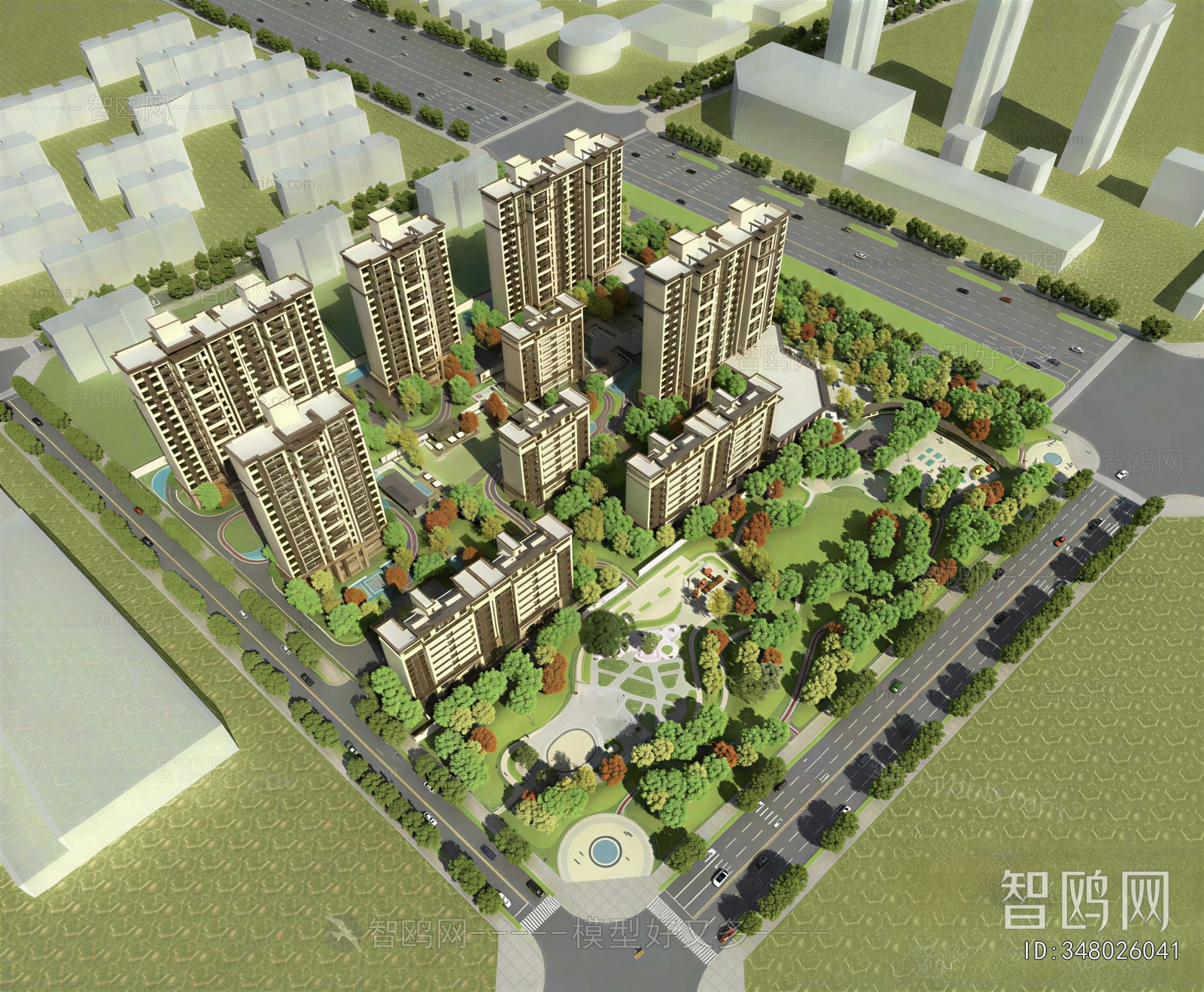 Modern Architectural Bird's-eye View Planning