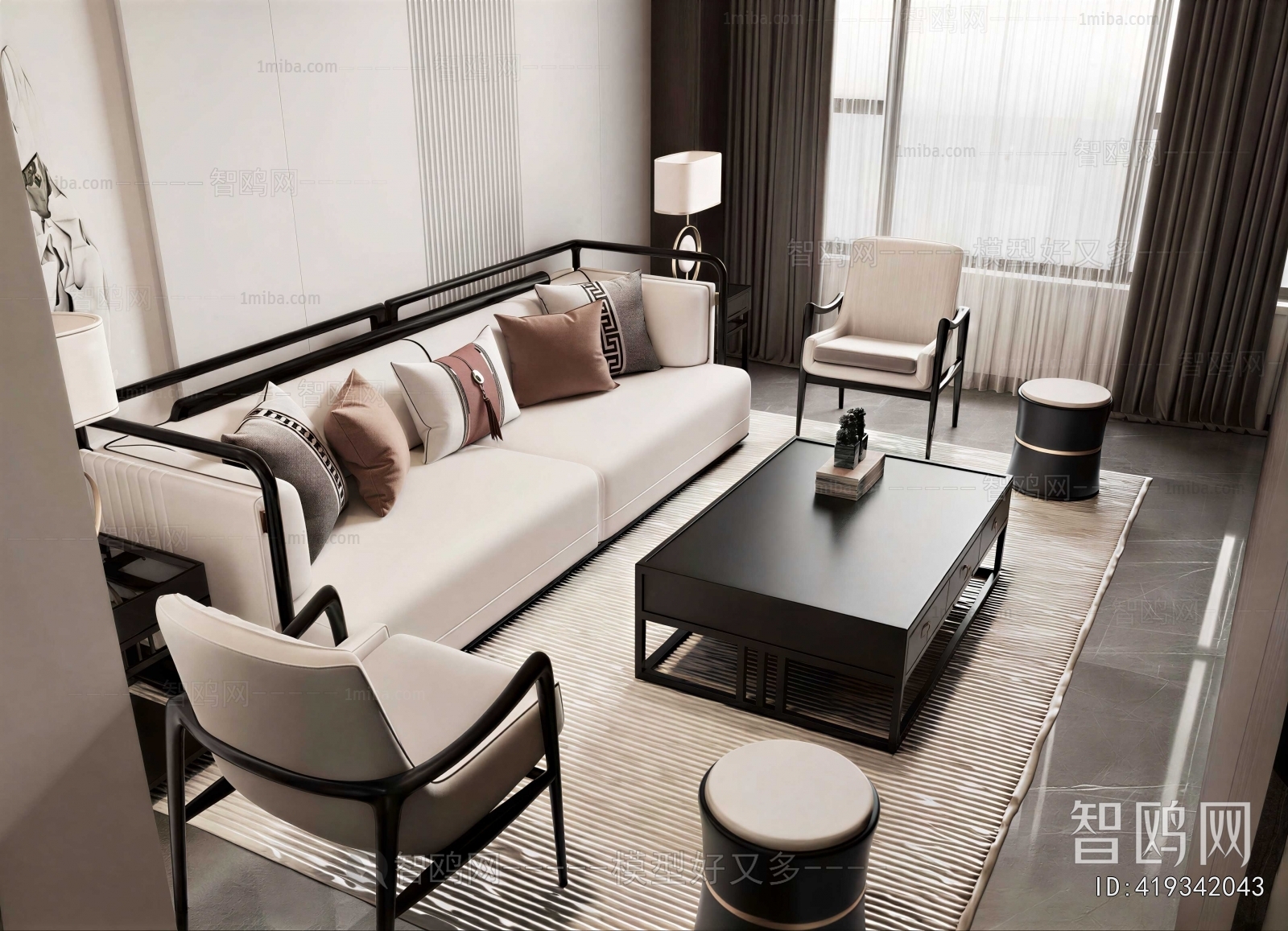 New Chinese Style Sofa Combination