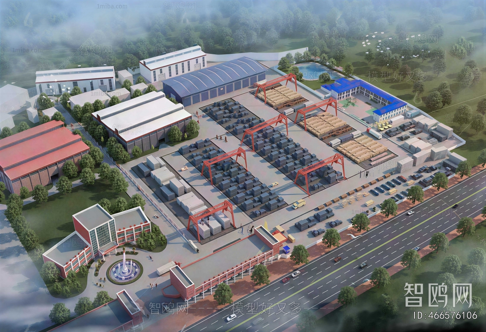 Modern Architectural Bird's-eye View Planning