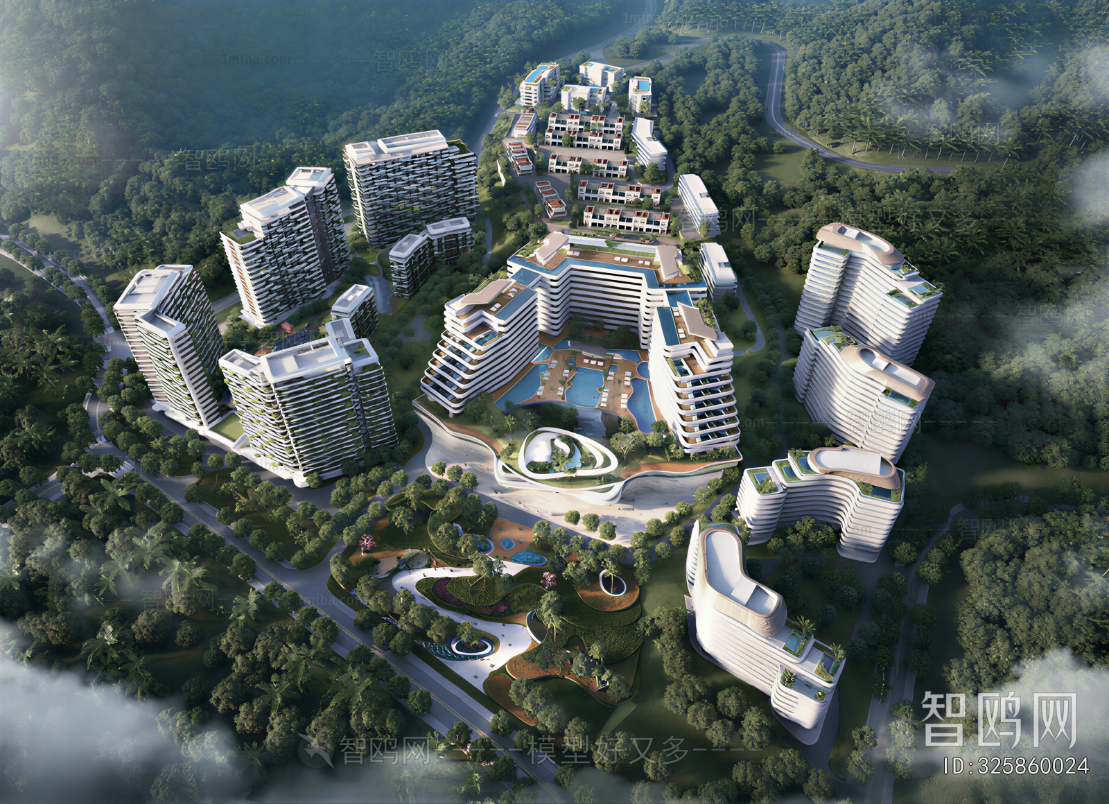 Modern Architectural Bird's-eye View Planning