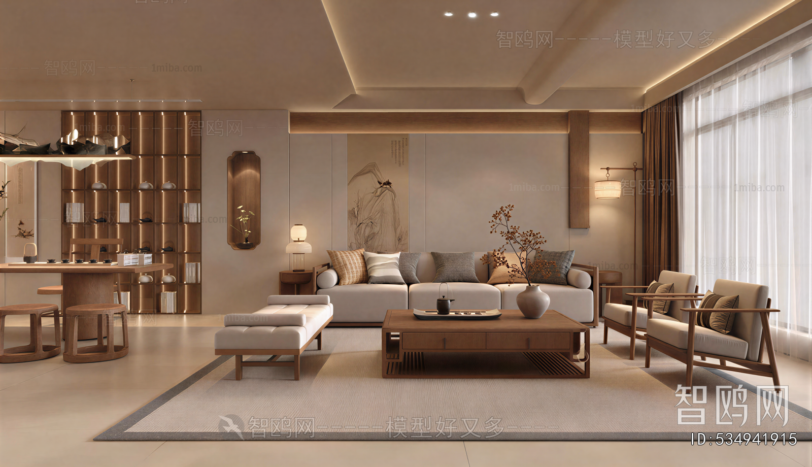 New Chinese Style A Living Room