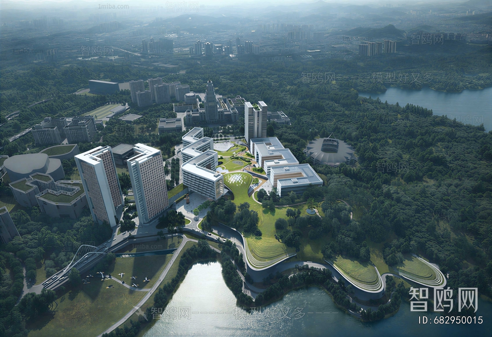 Modern Architectural Bird's-eye View Planning