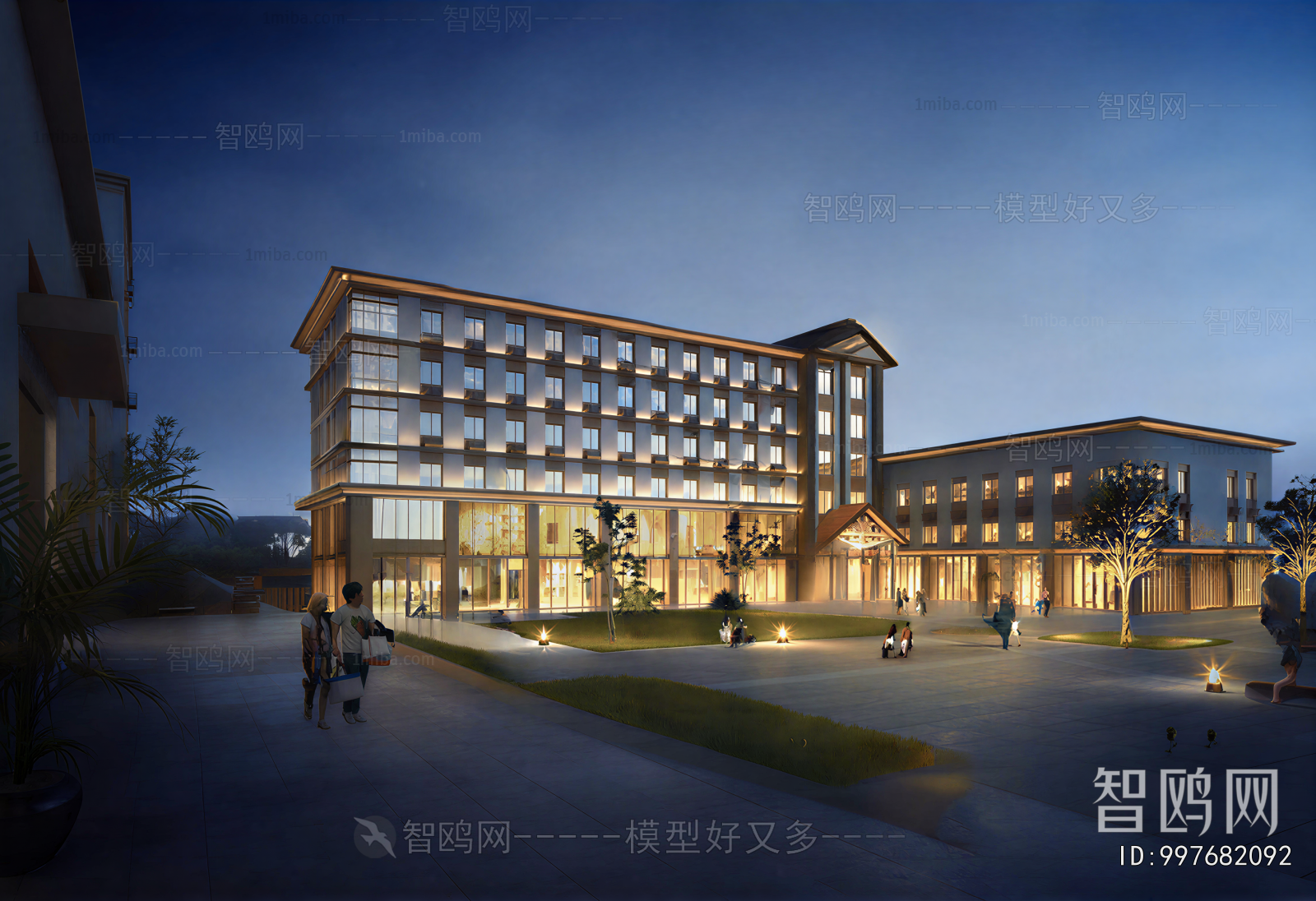 New Chinese Style Appearance Of Commercial Building