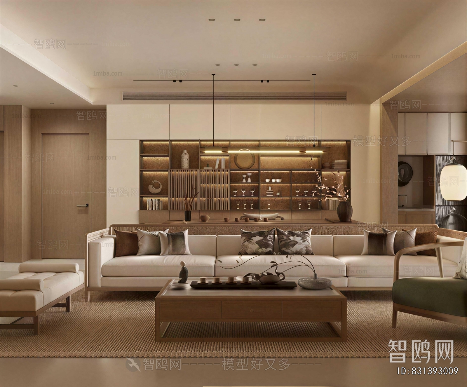 New Chinese Style A Living Room