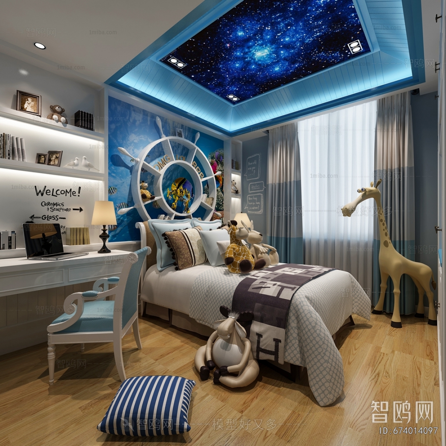 Mediterranean Style Boy's Room And Son's Room