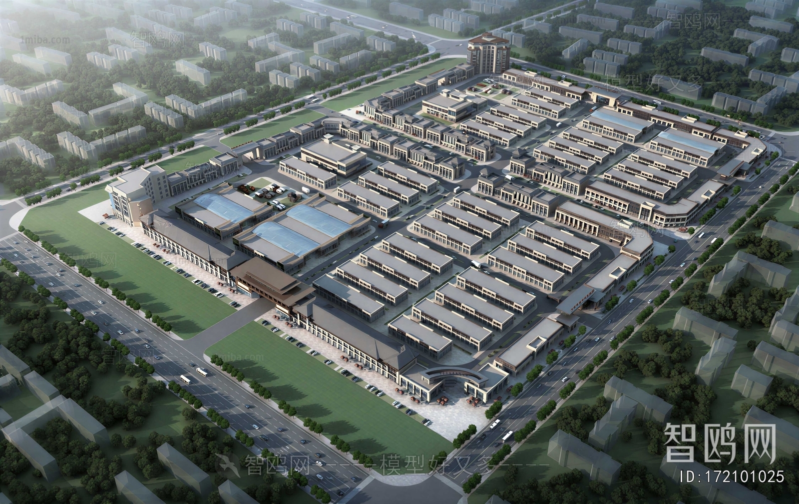 Modern Architectural Bird's-eye View Planning