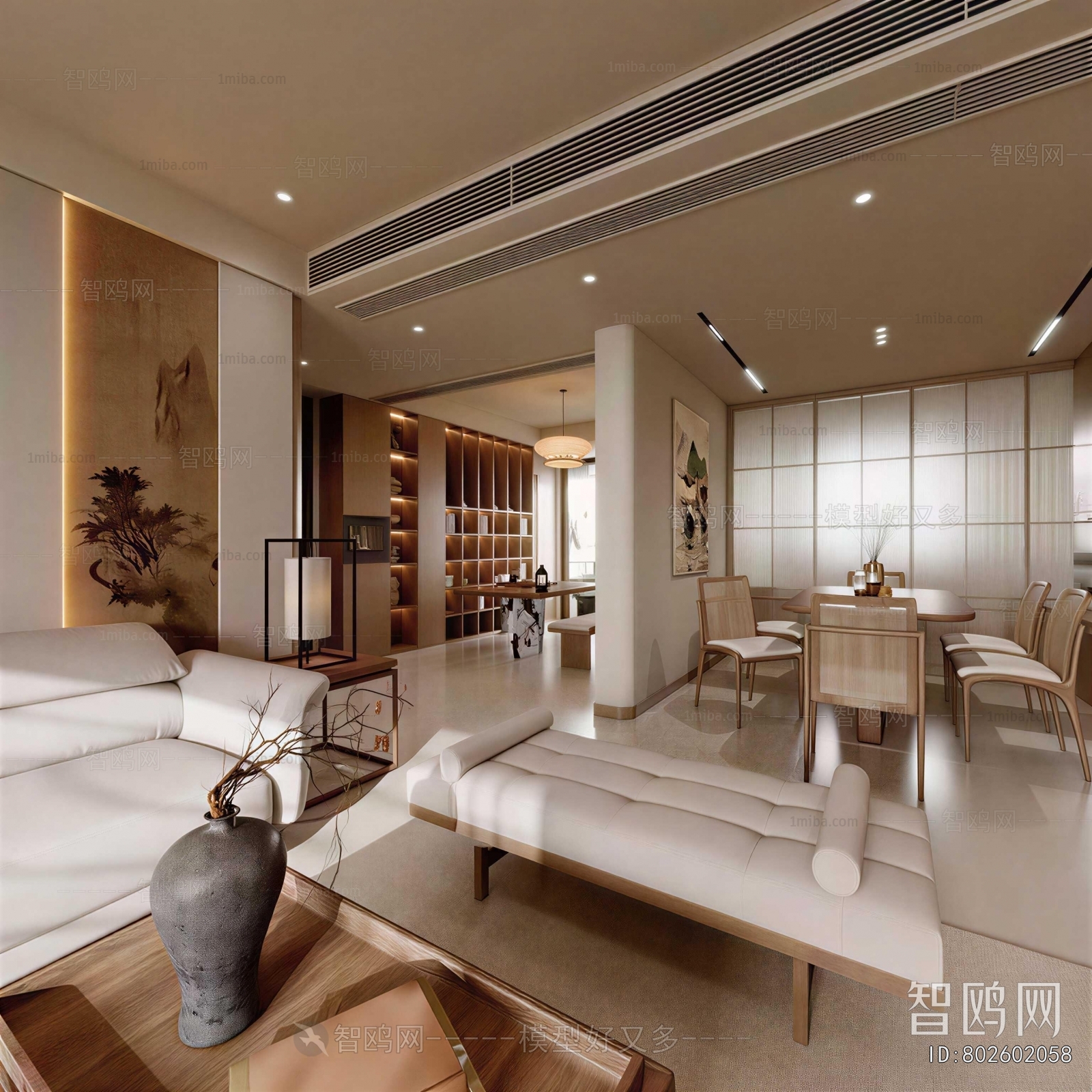 New Chinese Style A Living Room