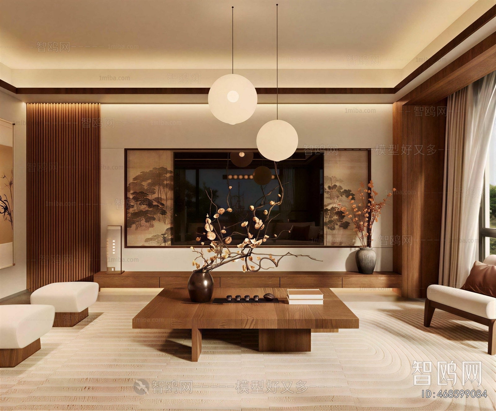 New Chinese Style A Living Room