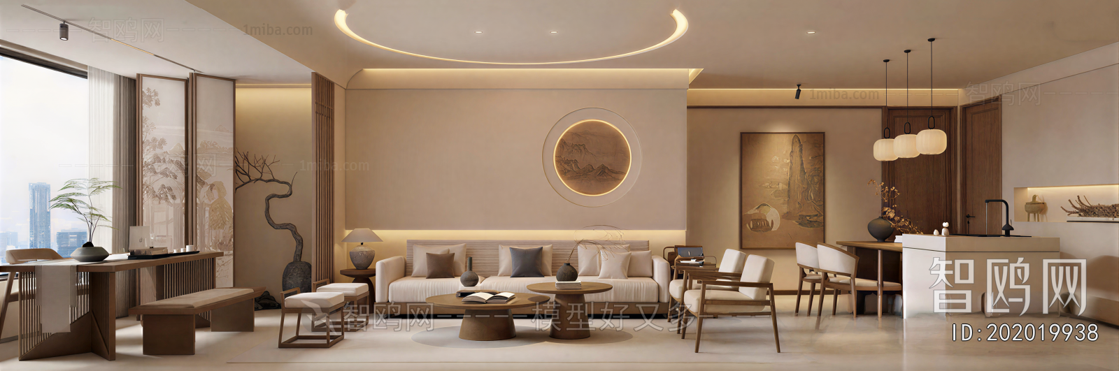 New Chinese Style A Living Room