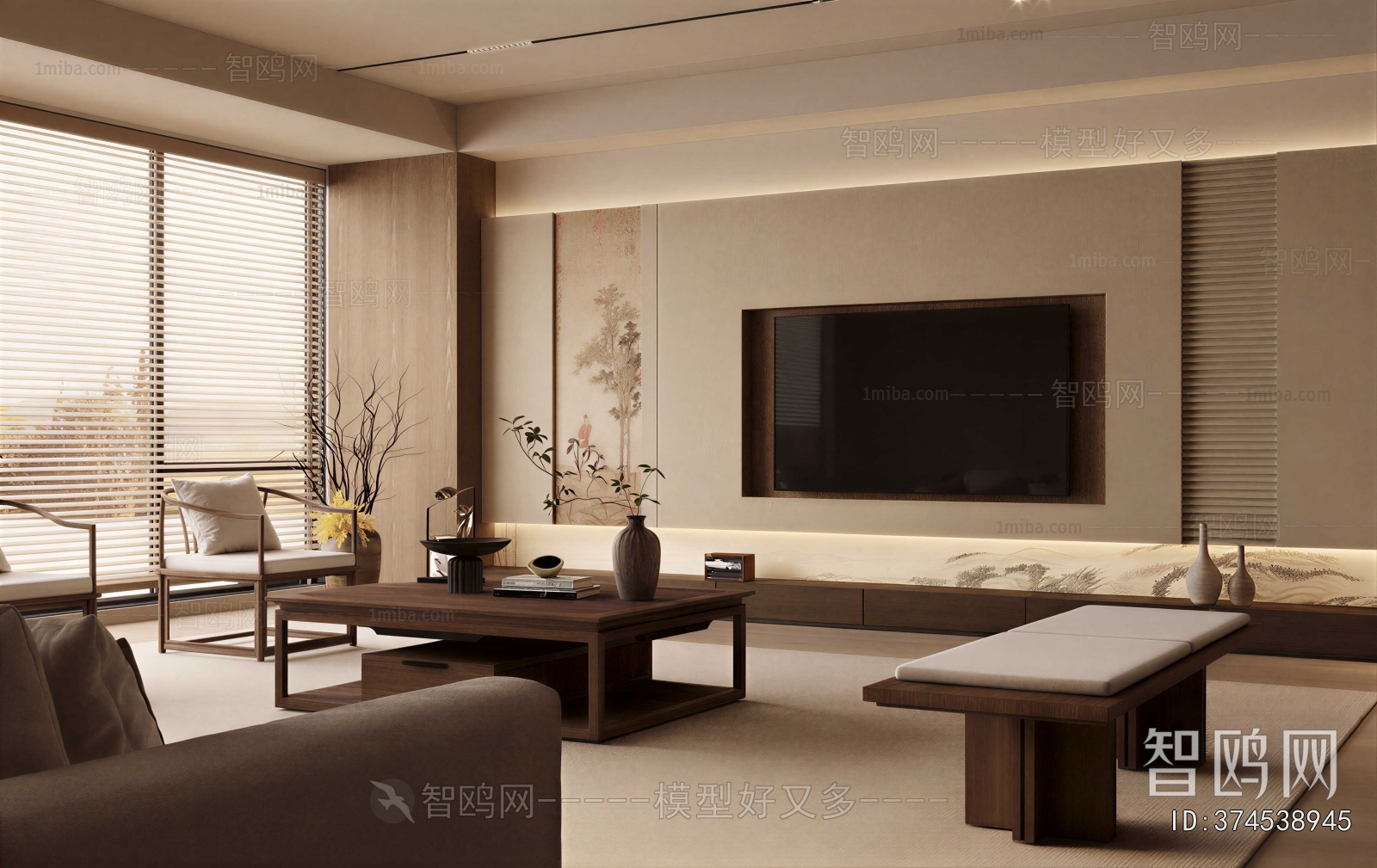 New Chinese Style A Living Room