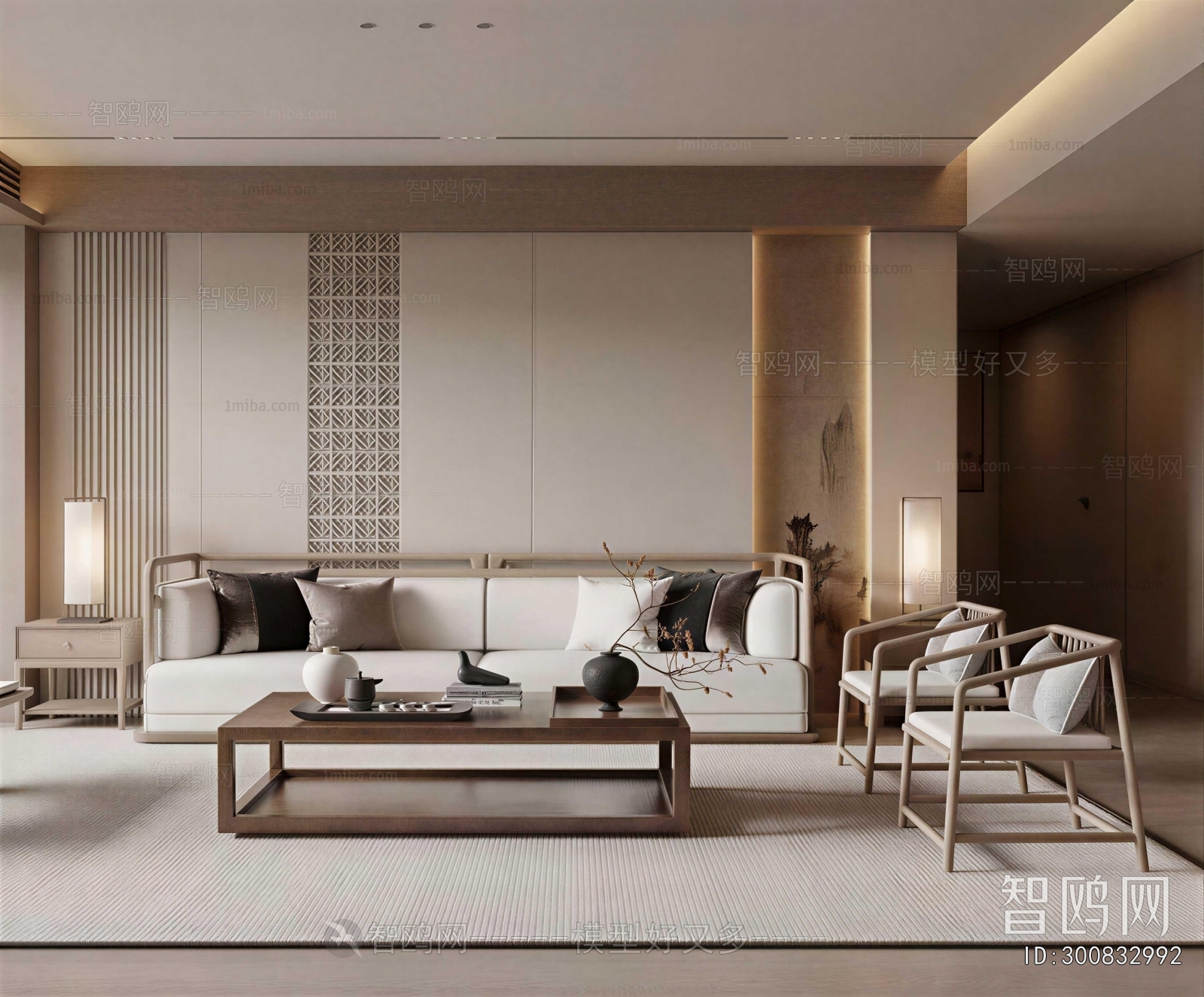 New Chinese Style A Living Room