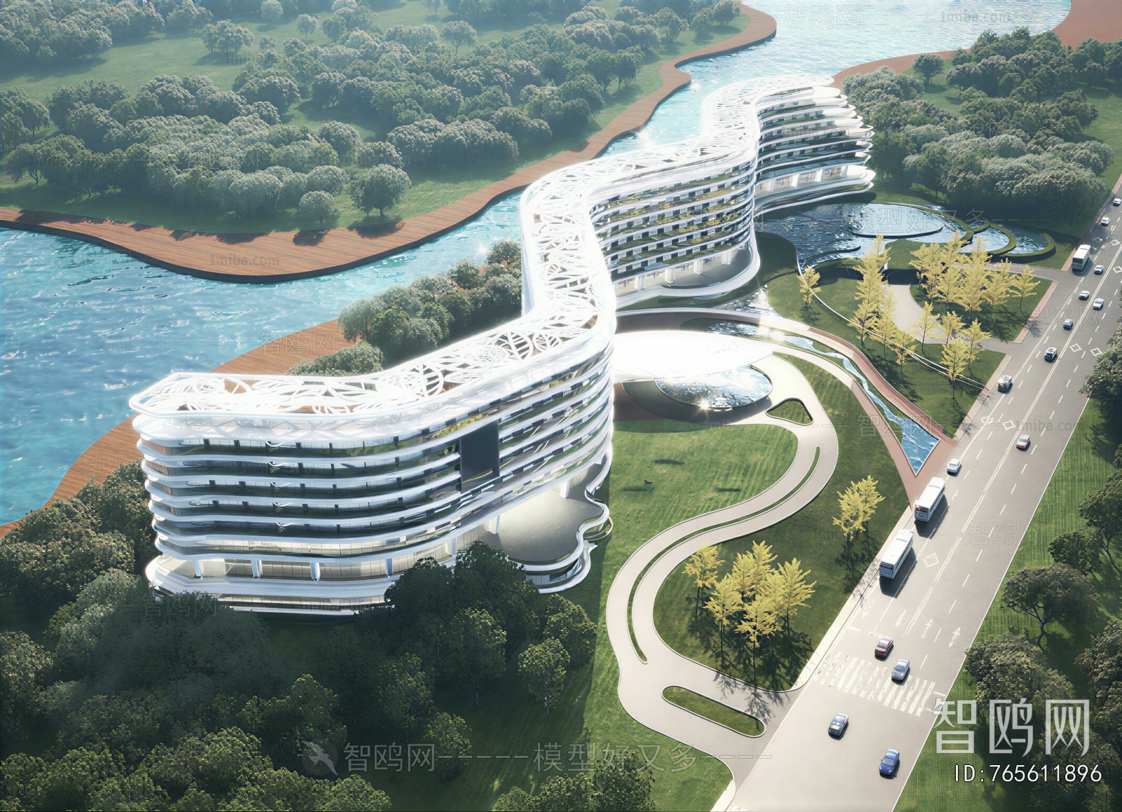 Modern Architectural Bird's-eye View Planning