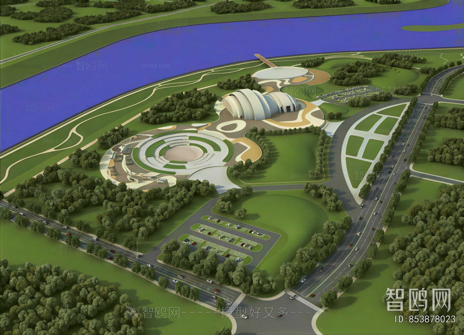 Modern Architectural Bird's-eye View Planning