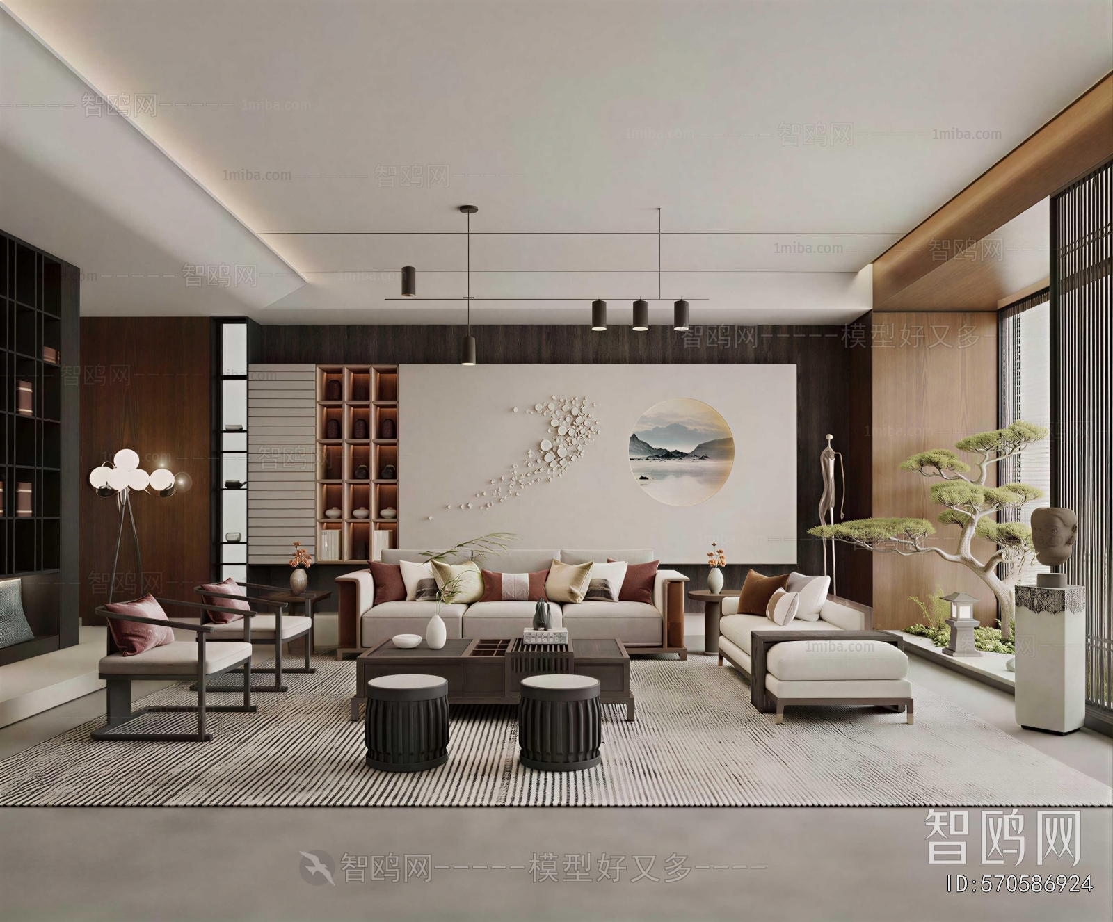 New Chinese Style A Living Room