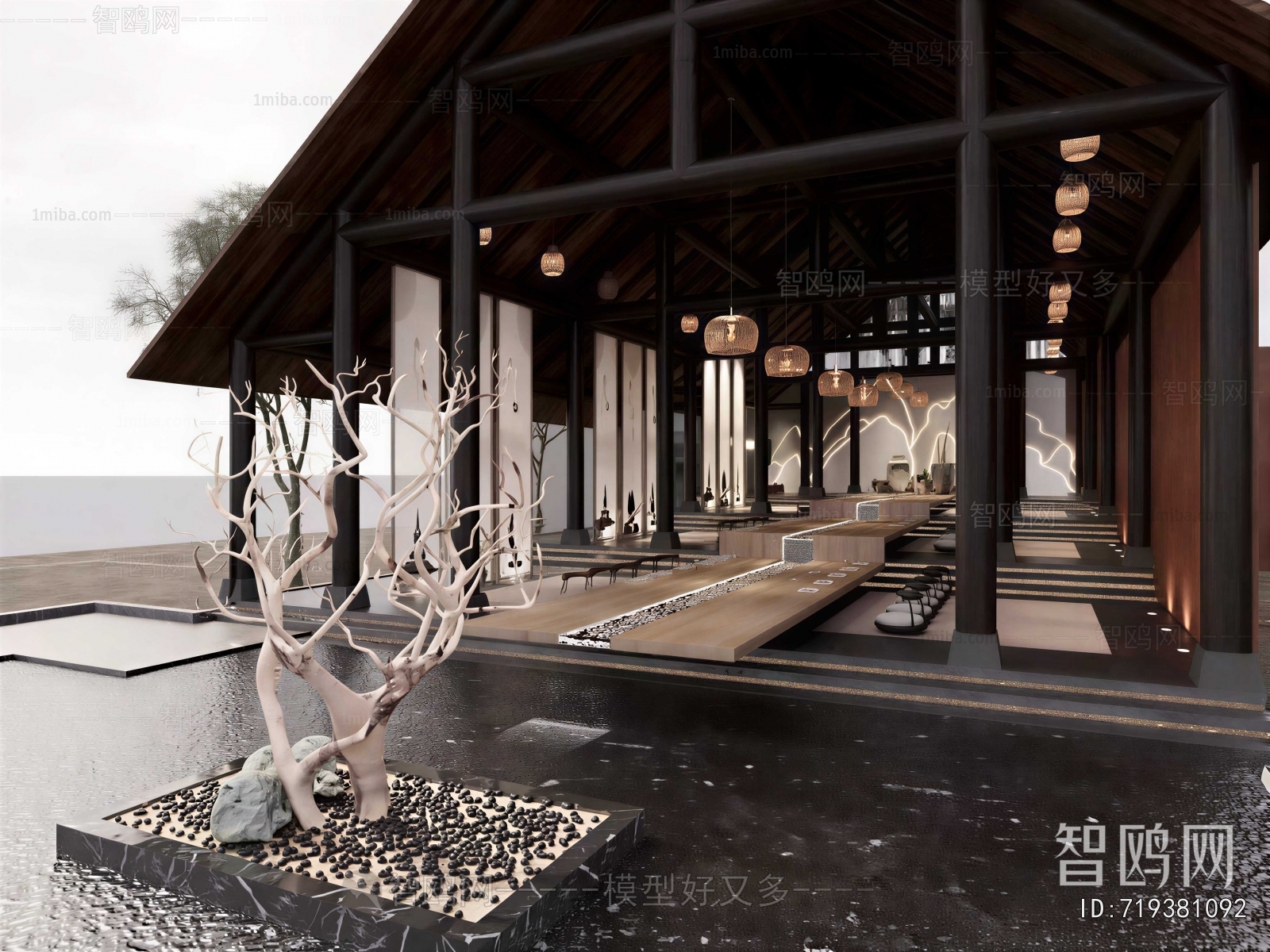 New Chinese Style Real Estate Sales Office